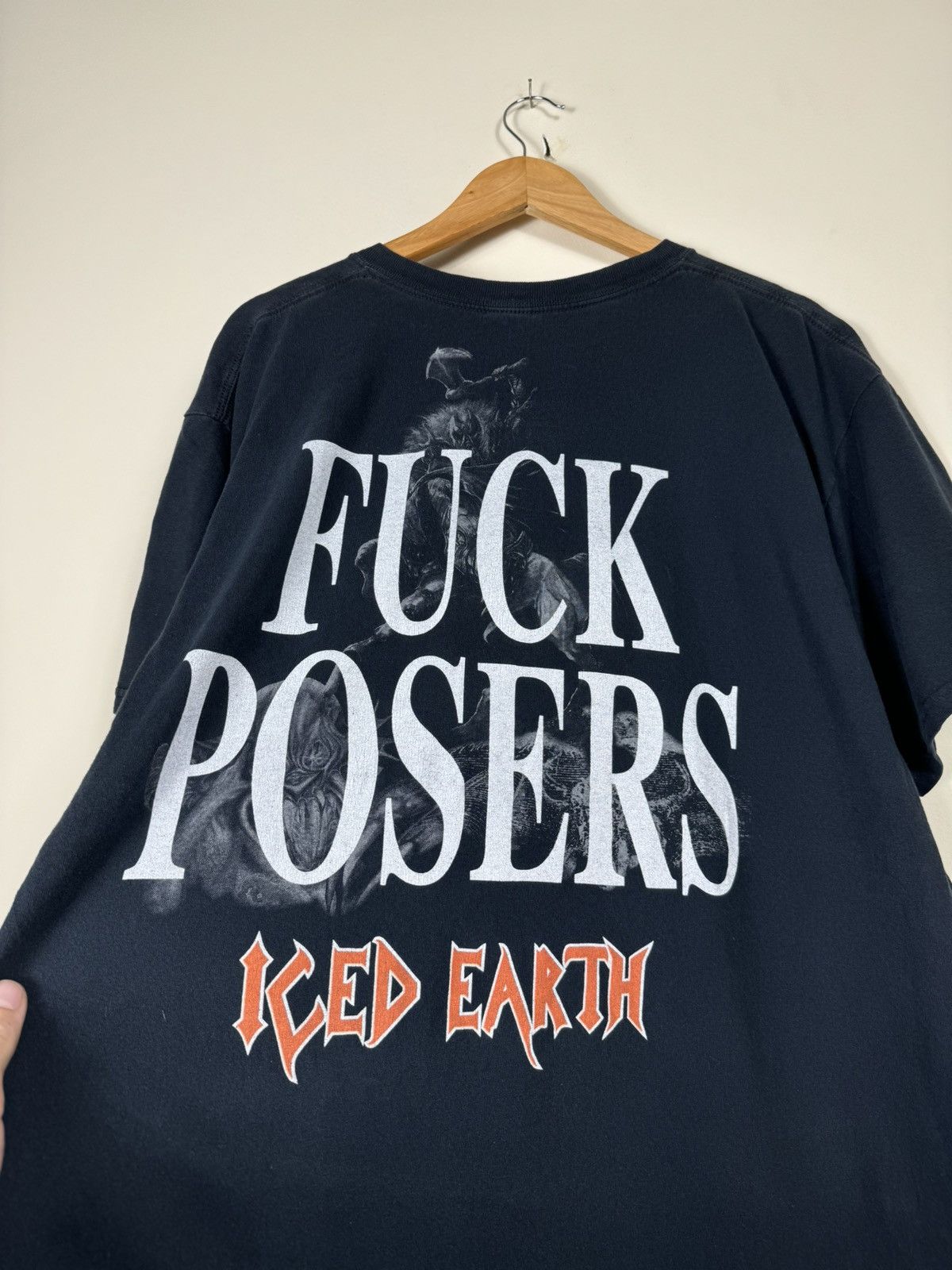 Band Tees × Vintage Iced Earth Fuck Posers Vintage Band T Shirt Size US XL / EU 56 / 4 - 1 Thumbnail