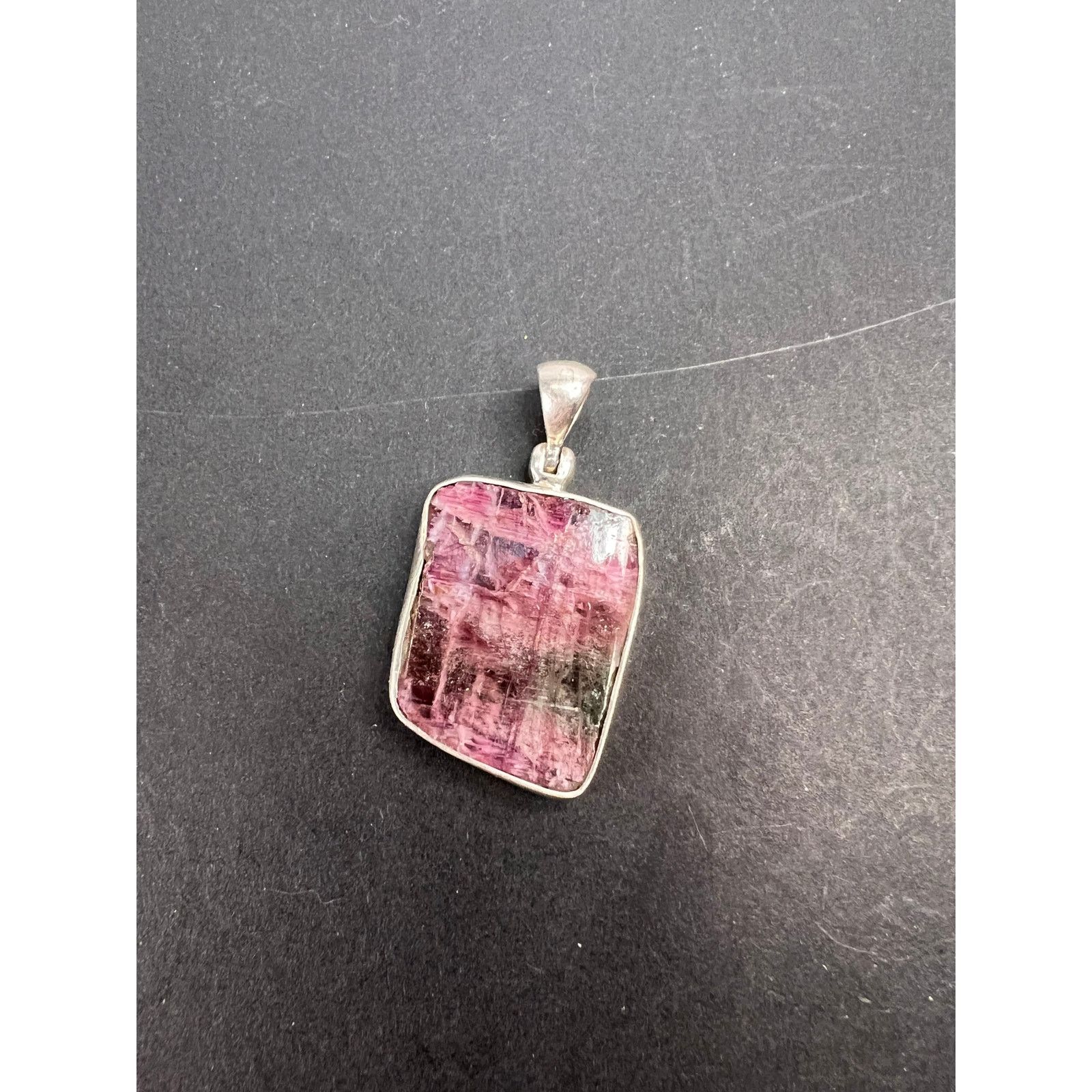 Other NEW Pink/ bi colored half rough tourmaline pendant in 925 Size ONE SIZE - 2 Thumbnail