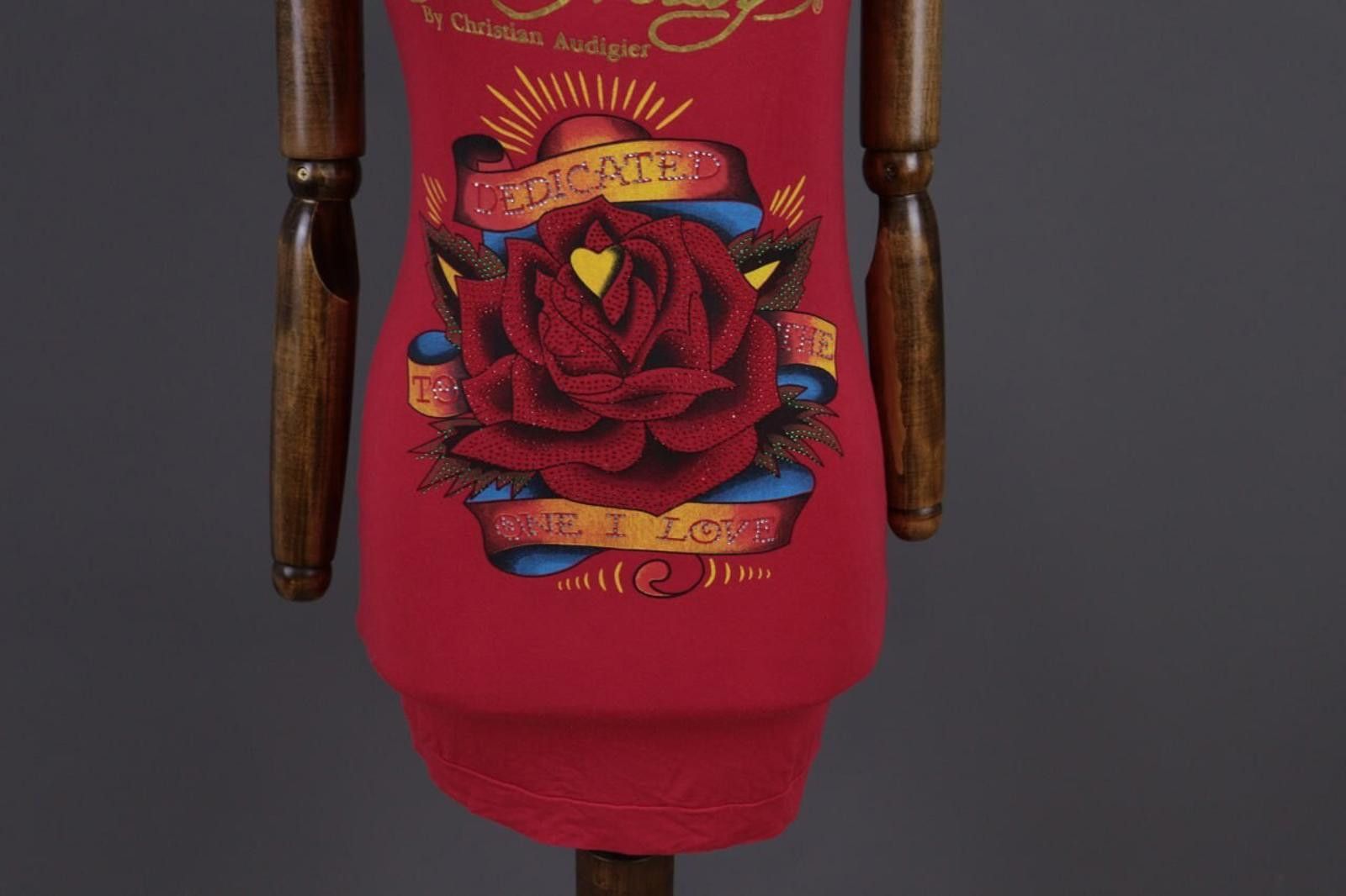 Ed Hardy Ed Hardy by Christian Audigier I Love Rose Tunic Shirt Sz S Size S / US 4 / IT 40 - 2 Thumbnail