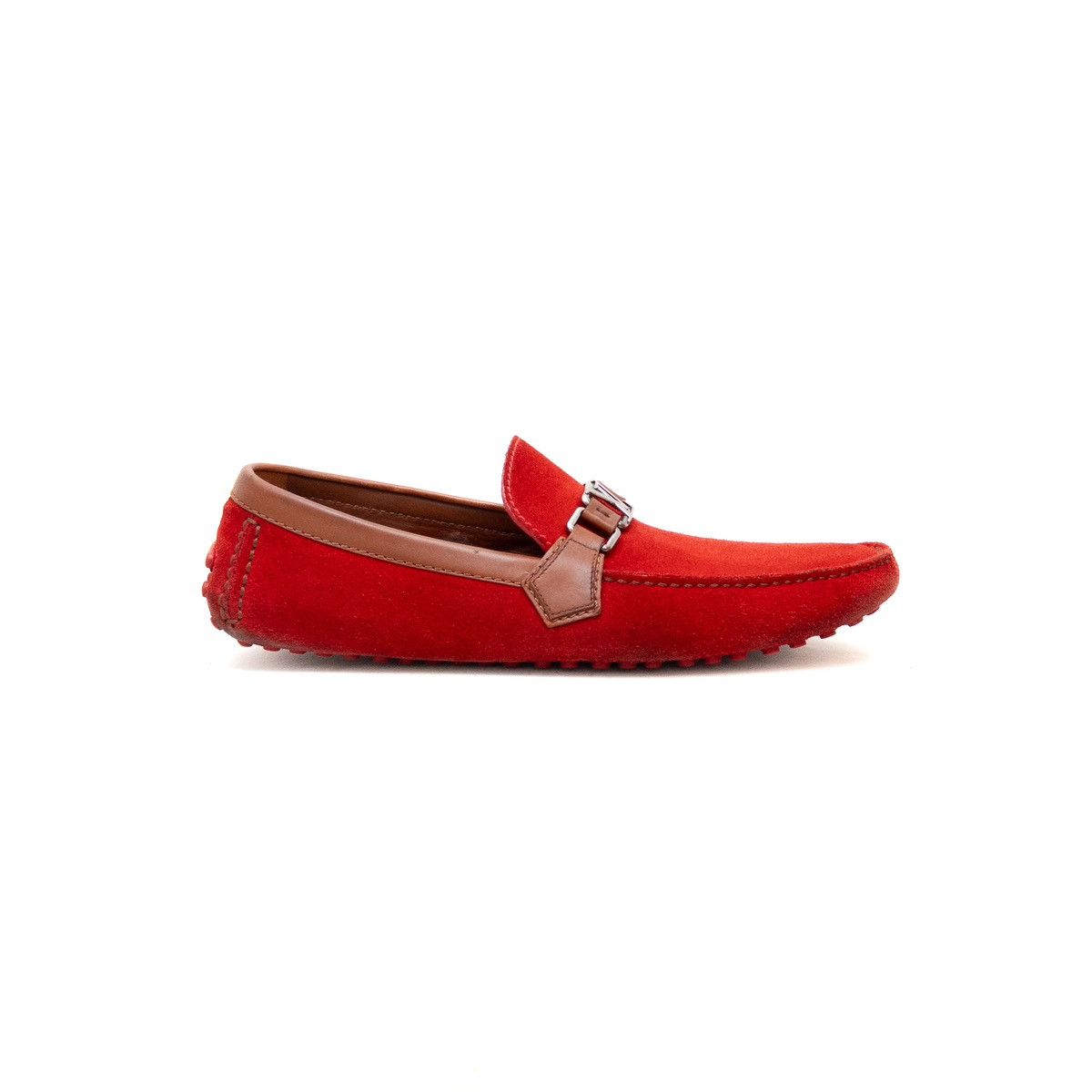 Louis Vuitton Louis Vuitton Red Suede Monte Carlo Moccasin SZ: US 10.5 Size US 10.5 / EU 43-44 - 3 Thumbnail