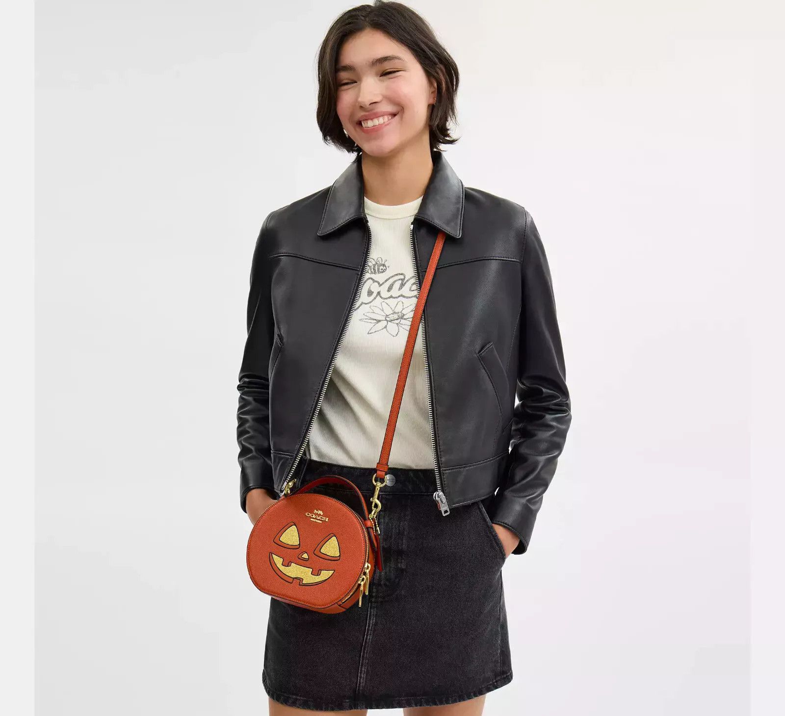 Coach Canteen Crossbody Bag With Halloween Pumpkin Print CW468 Size ONE SIZE - 8 Thumbnail