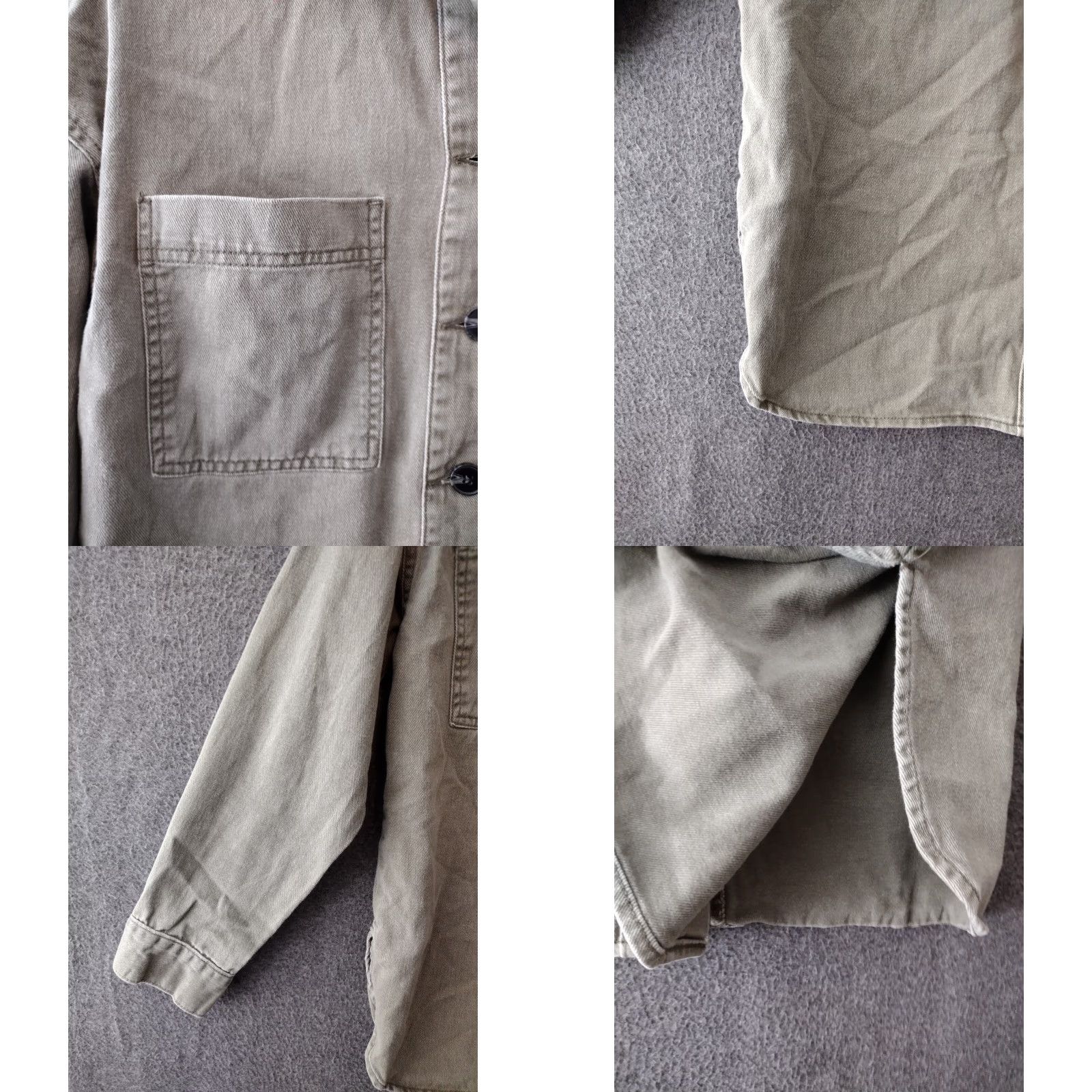 Forever 21 FOREVER 21 Button-Up Women's S Shacket Shirt Oversized Beige Khaki Canvas 100% Cotton Long Sleeve Collared Casual Classic 90s Womens Size S / US 4 / IT 40 - 8 Thumbnail