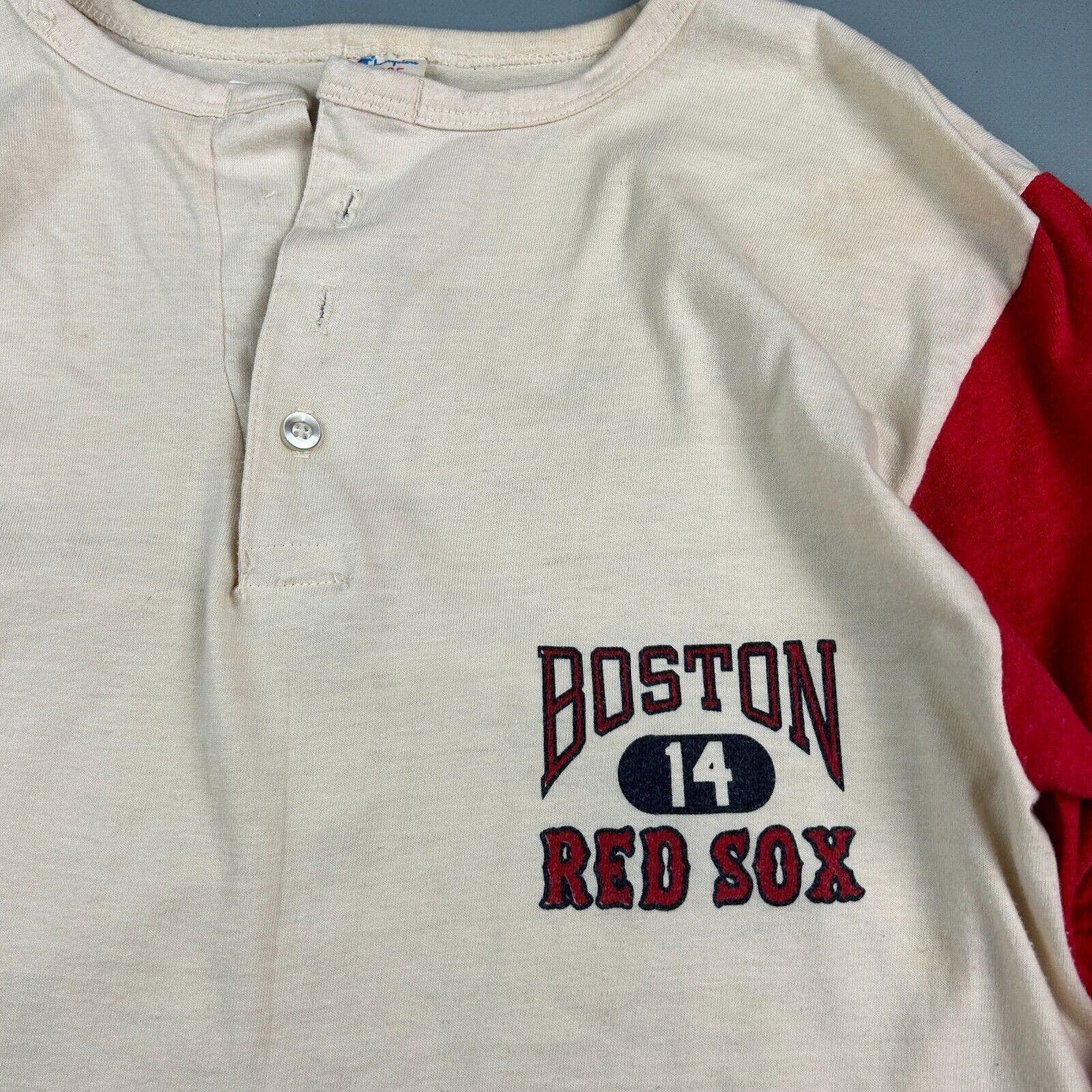 Champion VINTAGE 80s | Boston Red Sox Henley 3/4 Sleeve T-Shirt sz M Size US M / EU 48-50 / 2 - 3 Thumbnail