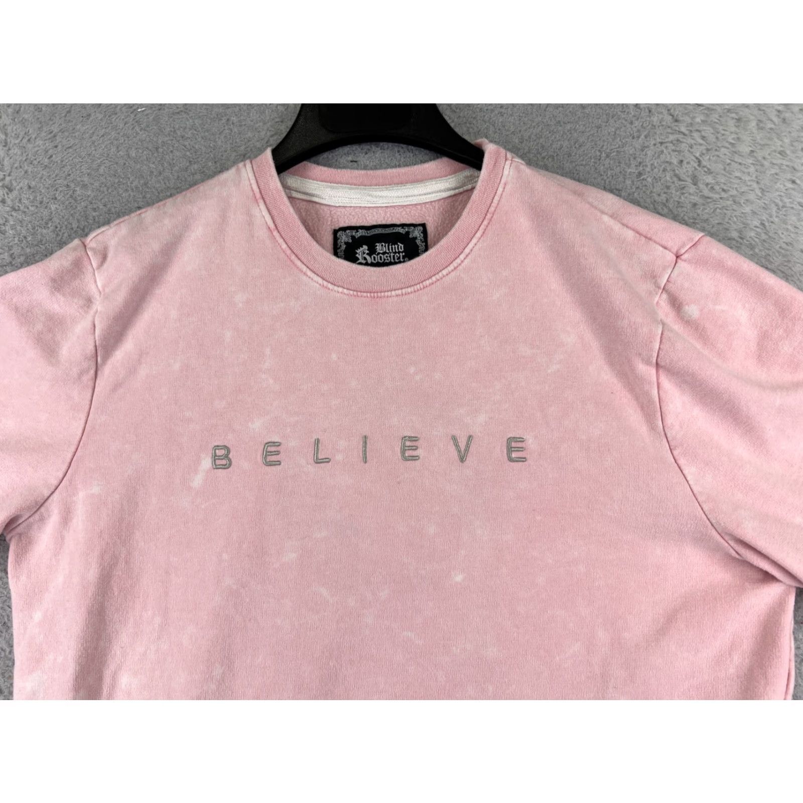 Vintage Blind Rooster Sweatshirt Women XL Pink Believe Embroidered Crane Crew Neck All Seasons Long Sleeve Logo Art Size XL / US 12-14 / IT 48-50 - 4 Thumbnail