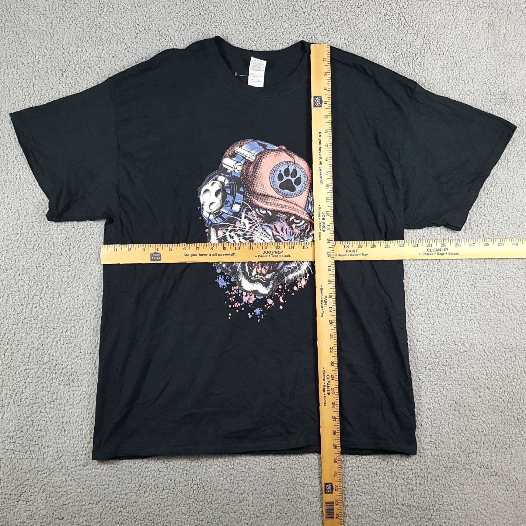 Gildan Vintage Gildan Men's T-Shirt XL Black Retro 90s Y2K Music Art Tiger Skull Logo Size US XL / EU 56 / 4 - 4 Thumbnail