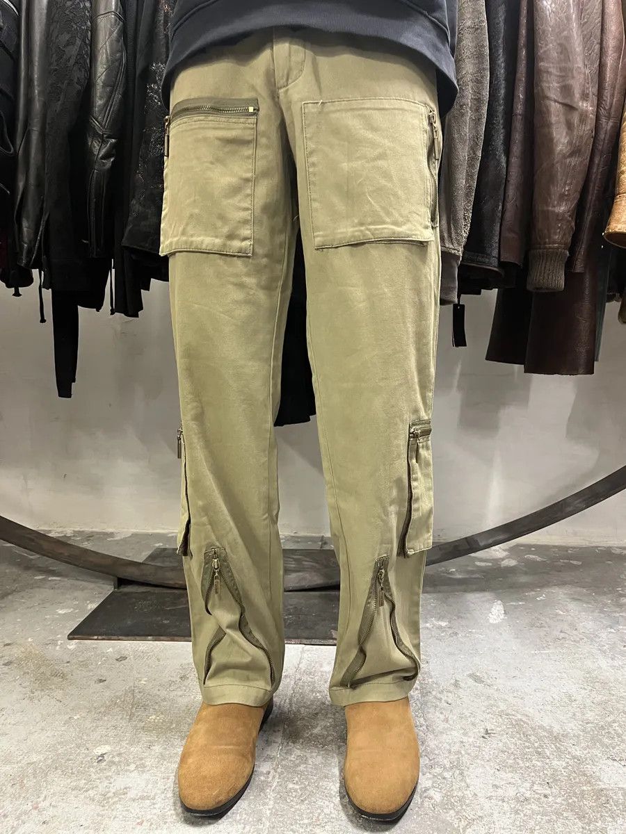 Just Cavalli SS2005 Cavalli Olive Military Multi Zips Cargo Pants Size US 30 / EU 46 - 3 Thumbnail