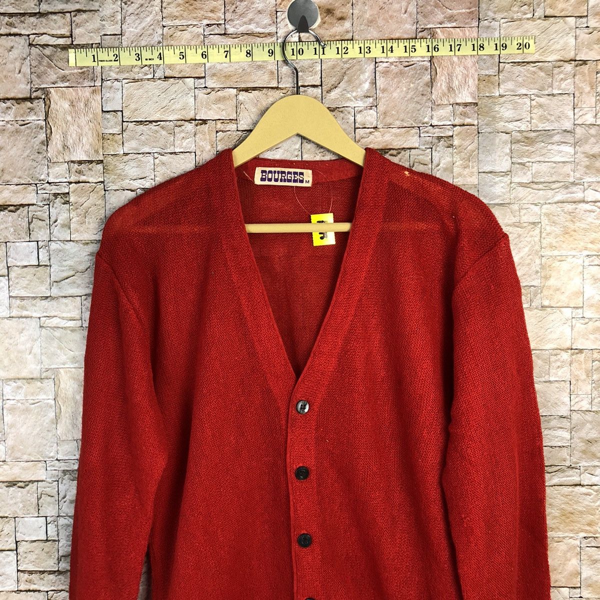 Vintage Boorges Red japan vintage Cardigan Knitwear #A778 Size US M / EU 48-50 / 2 - 2 Thumbnail