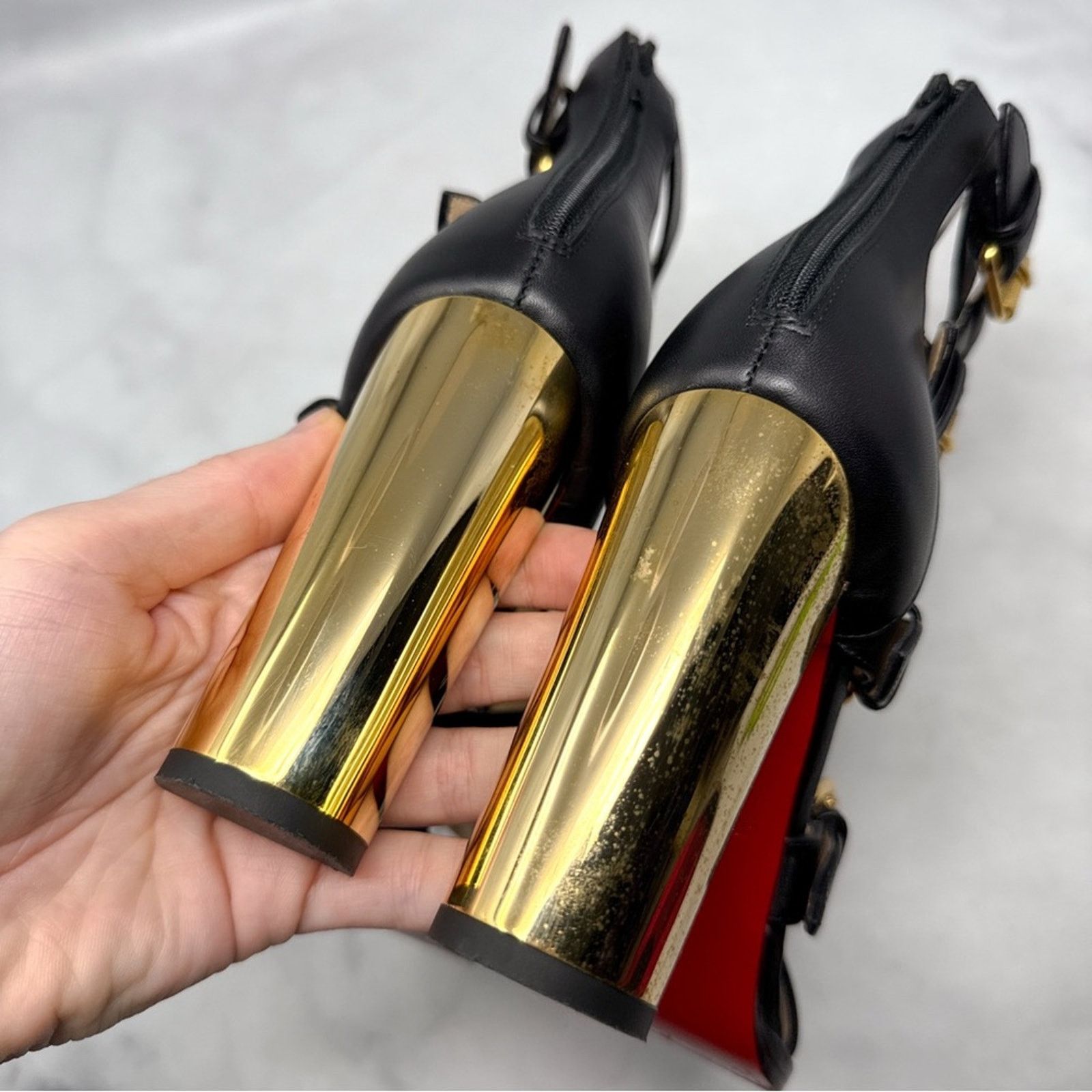 Christian Louboutin Christian Louboutin Fencing Leather Gladiator Bootie Heels Size US 4.5 / IT 34.5 - 7 Thumbnail