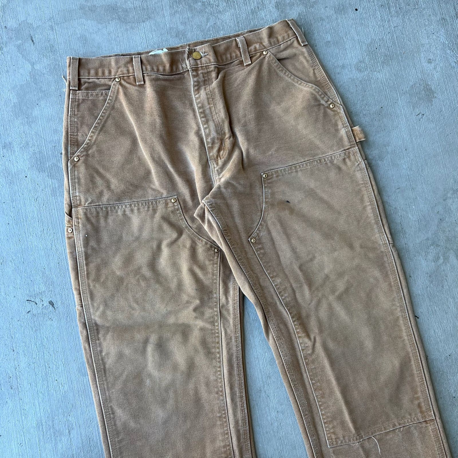 Carhartt × Vintage Carhartt brown double knee work wear carpenter pants Size US 35 - 2 Thumbnail