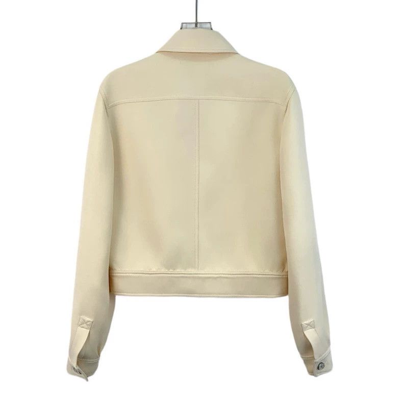 Dior Beige wool lapel single-breasted long-sleeved jacket 2