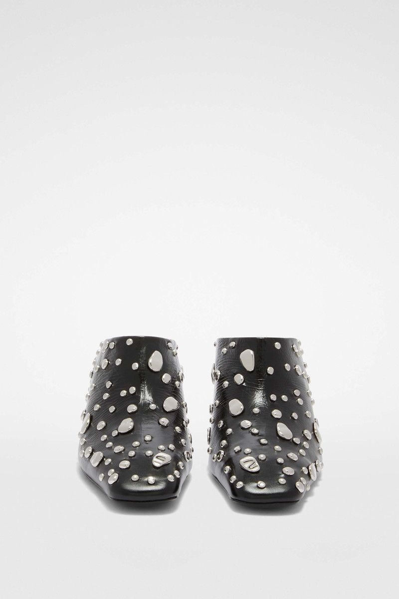 Jil Sander o1loc1c0426 Rivet Detail Leather Mules in Black Size US 9 / IT 39 - 4 Thumbnail