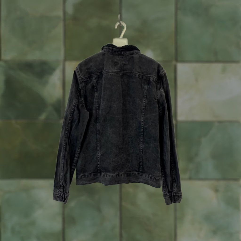 Allsaints AllSaints Denim Trucker Jacket M Gray Sherpa-Lined Jacket Mens Size US M / EU 48-50 / 2 - 1 Thumbnail