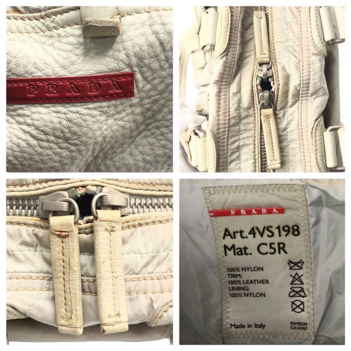 Prada Prada - Berlin Handbag Sport Linea Rossa Multi Pocket White Size ONE SIZE - 4 Thumbnail