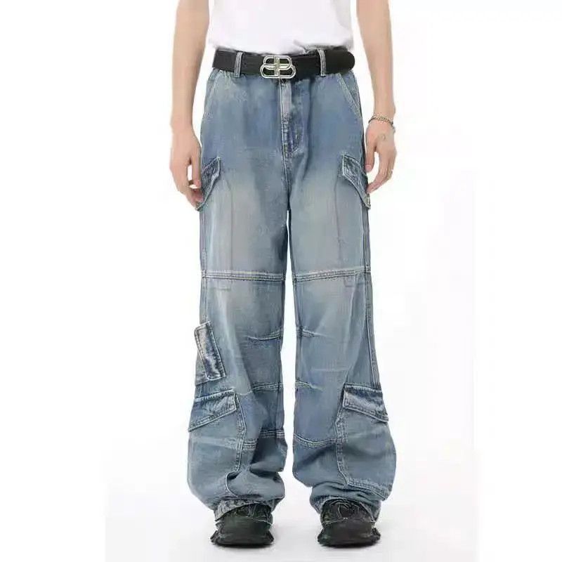 Japanese Brand Retro washed street hip-hop baggy jeans Size US 32 / EU 48 - 4 Thumbnail