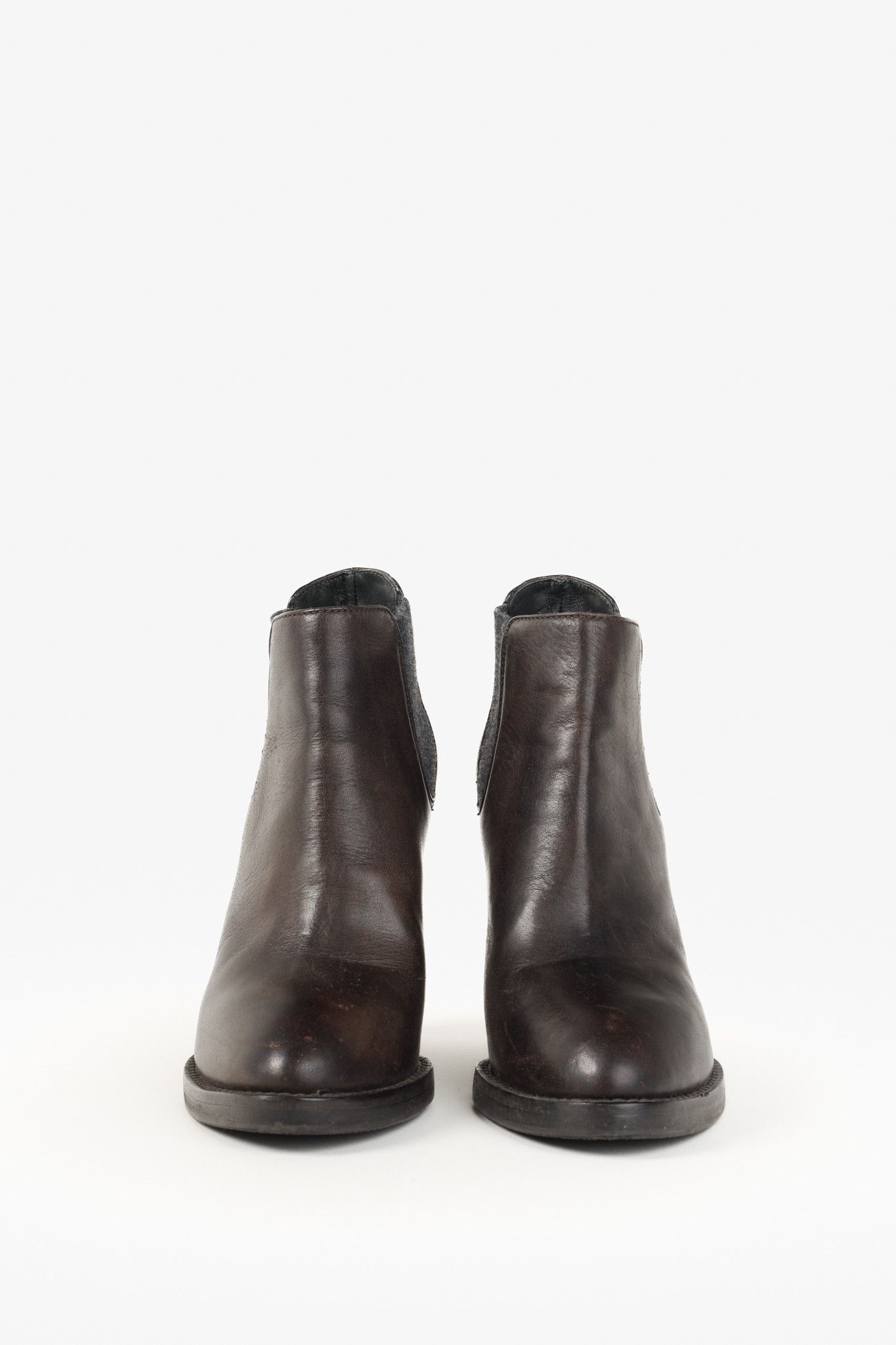 Brunello Cucinelli Brunello Cucinelli Leather Grosgrain Trim Chelsea Boots Size US 6.5 / IT 36.5 - 2 Thumbnail