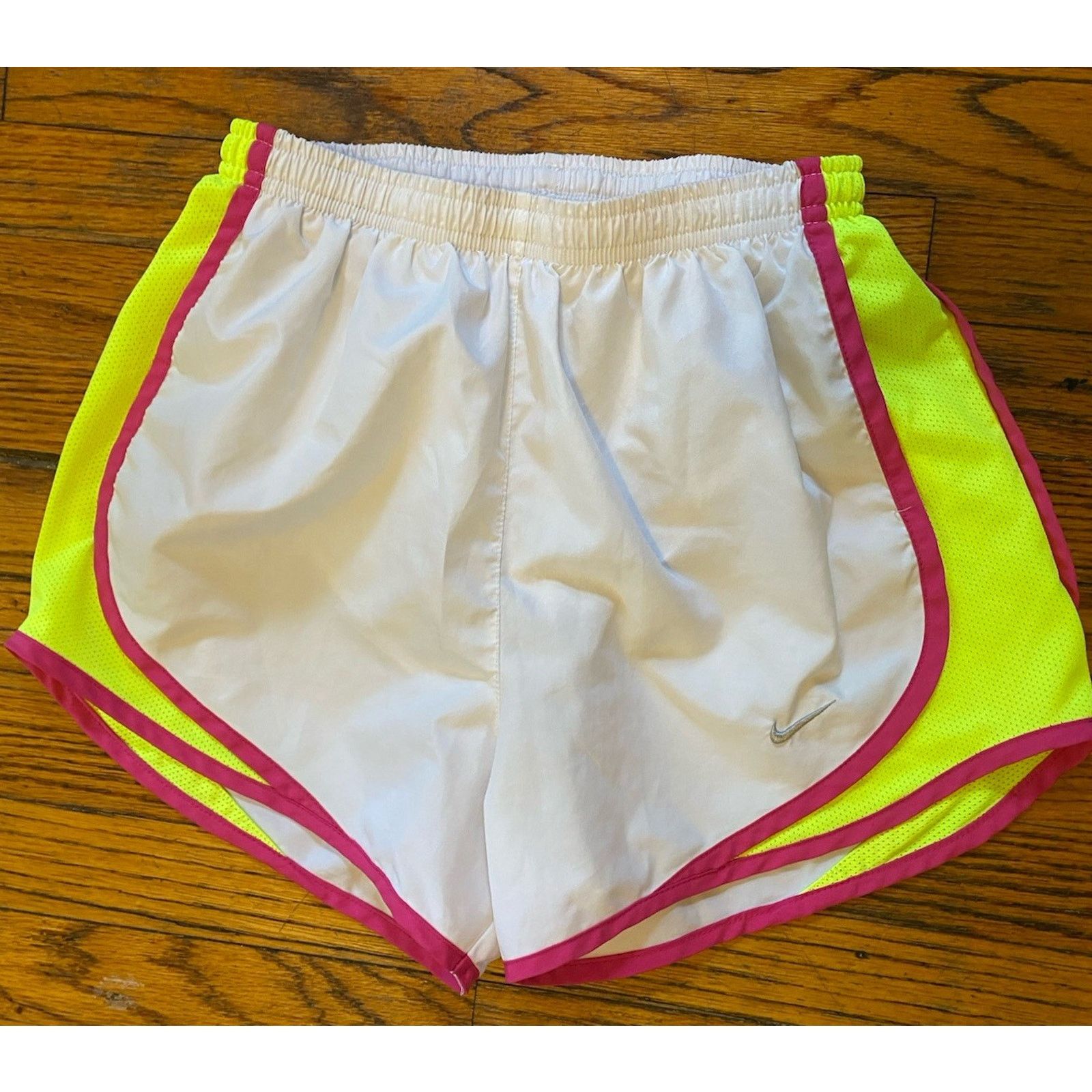 Nike Nike Running Shorts Women’s XS White Hot Pink Yellow Size 26" / US 2 / IT 38 - 2 Thumbnail