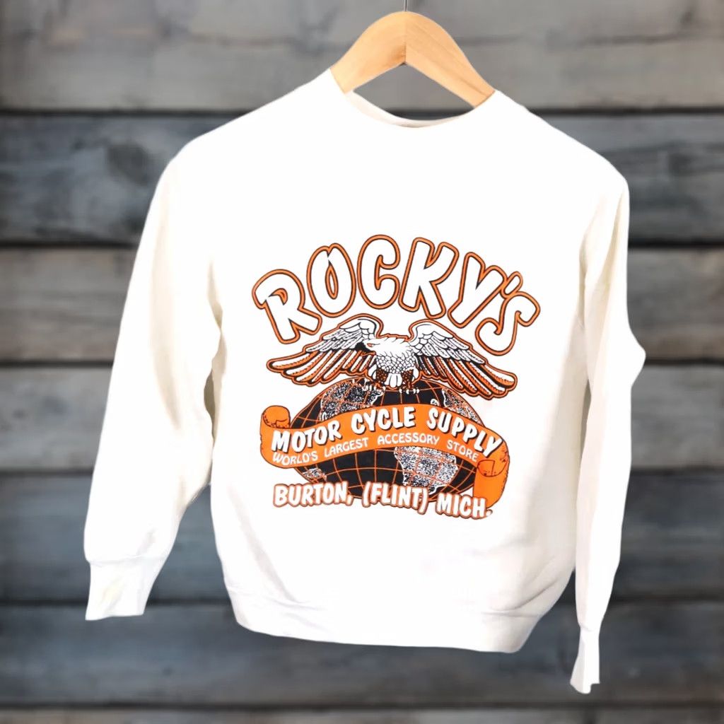 Fruit Of The Loom VINTAGE Rocky's Motorcycle Supply Sweatshirt Nike? Size US S / EU 44-46 / 1 - 1 Thumbnail