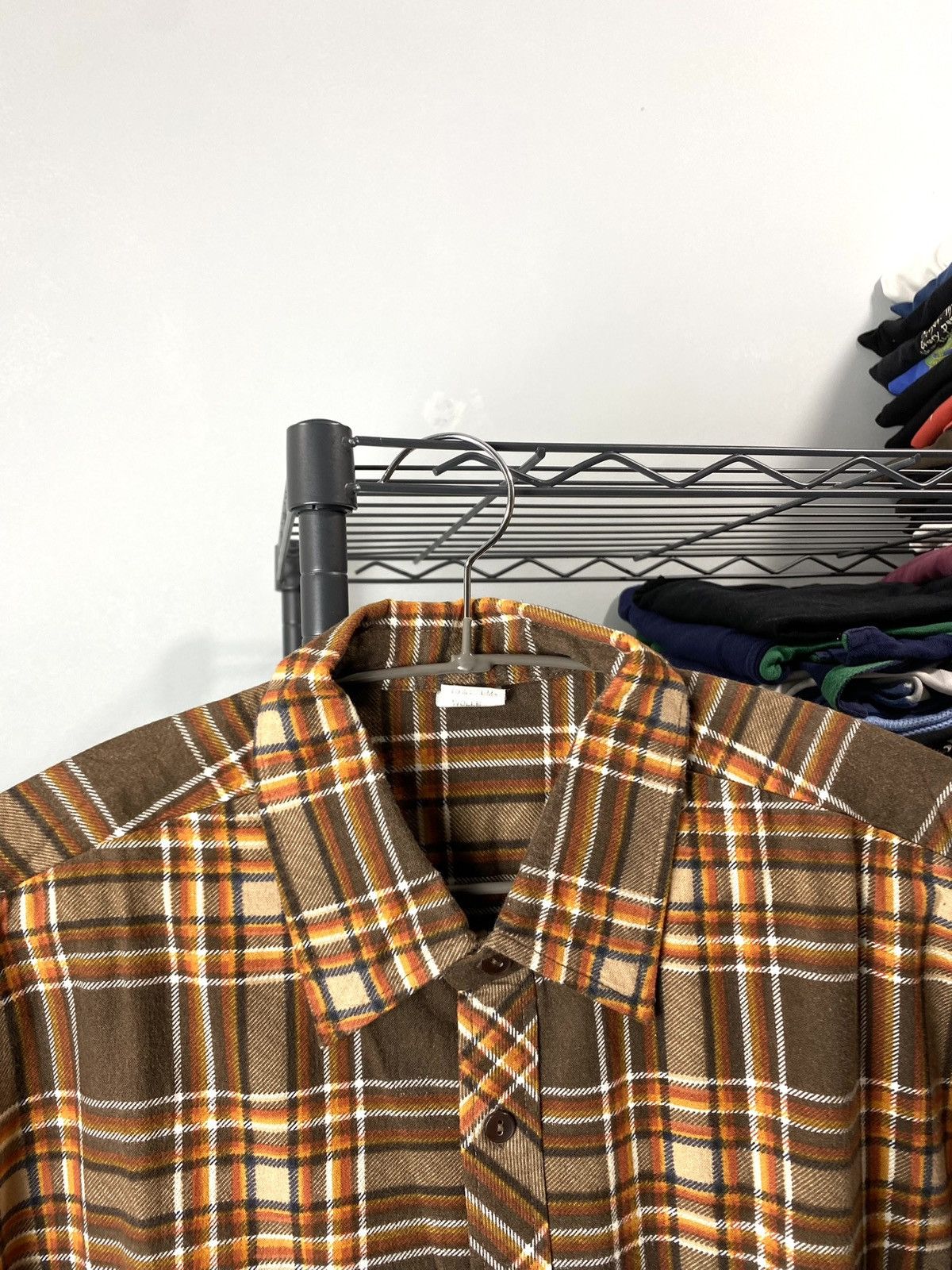 Flannel Vintage Brown Flannel Shirt Checkered Travis Scott Style Size US XL / EU 56 / 4 - 4 Thumbnail