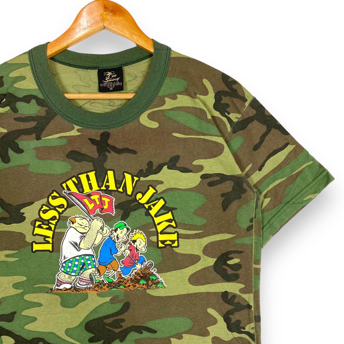 Band Tees × Vintage Vintage LESS THAN JAKE American Ska Punk Band Camo Tee Size US M / EU 48-50 / 2 - 2 Thumbnail