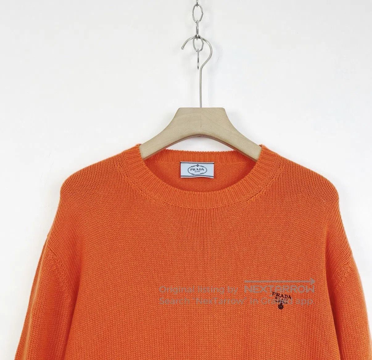 Prada Orange Knit Crew Neck Sweater - XS. Size US XS / EU 42 / 0 - 3 Thumbnail