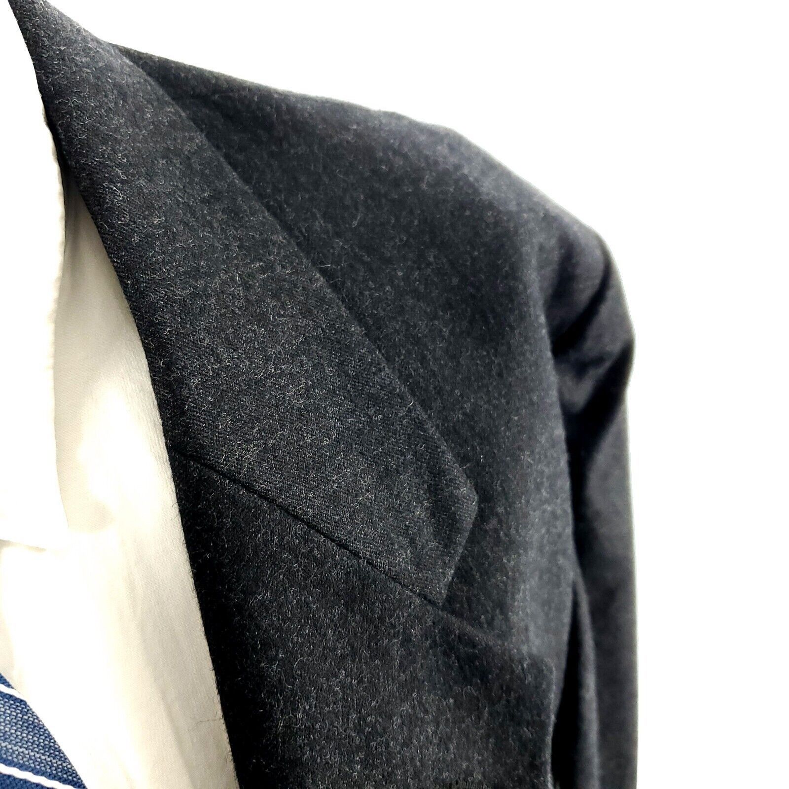 Savile Row Savile Row Flannel Wool 2 Button Blazer 46L Gray Size 46L - 2 Thumbnail
