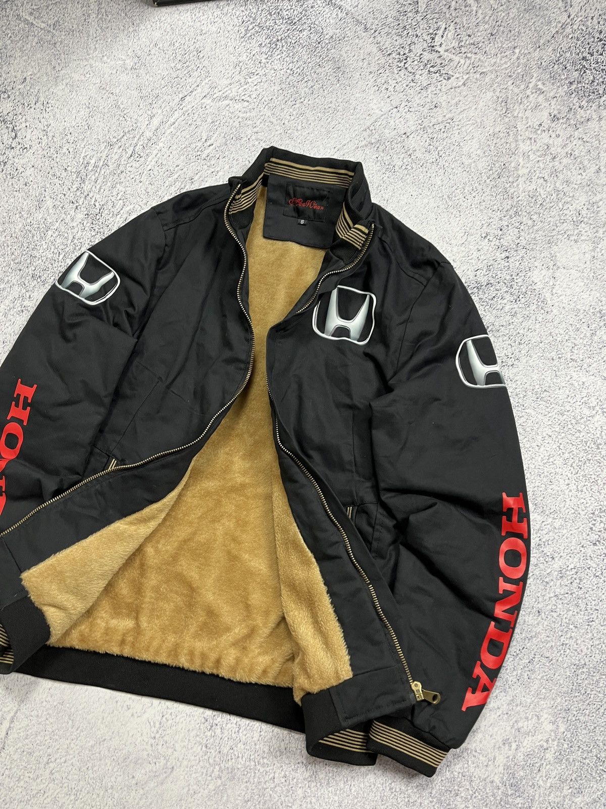 Honda × Japanese Brand × Vintage Vintage Honda Racing Jacket Faux Fur Lined Sherpa Hype Y2k Size US S / EU 44-46 / 1 - 7 Thumbnail