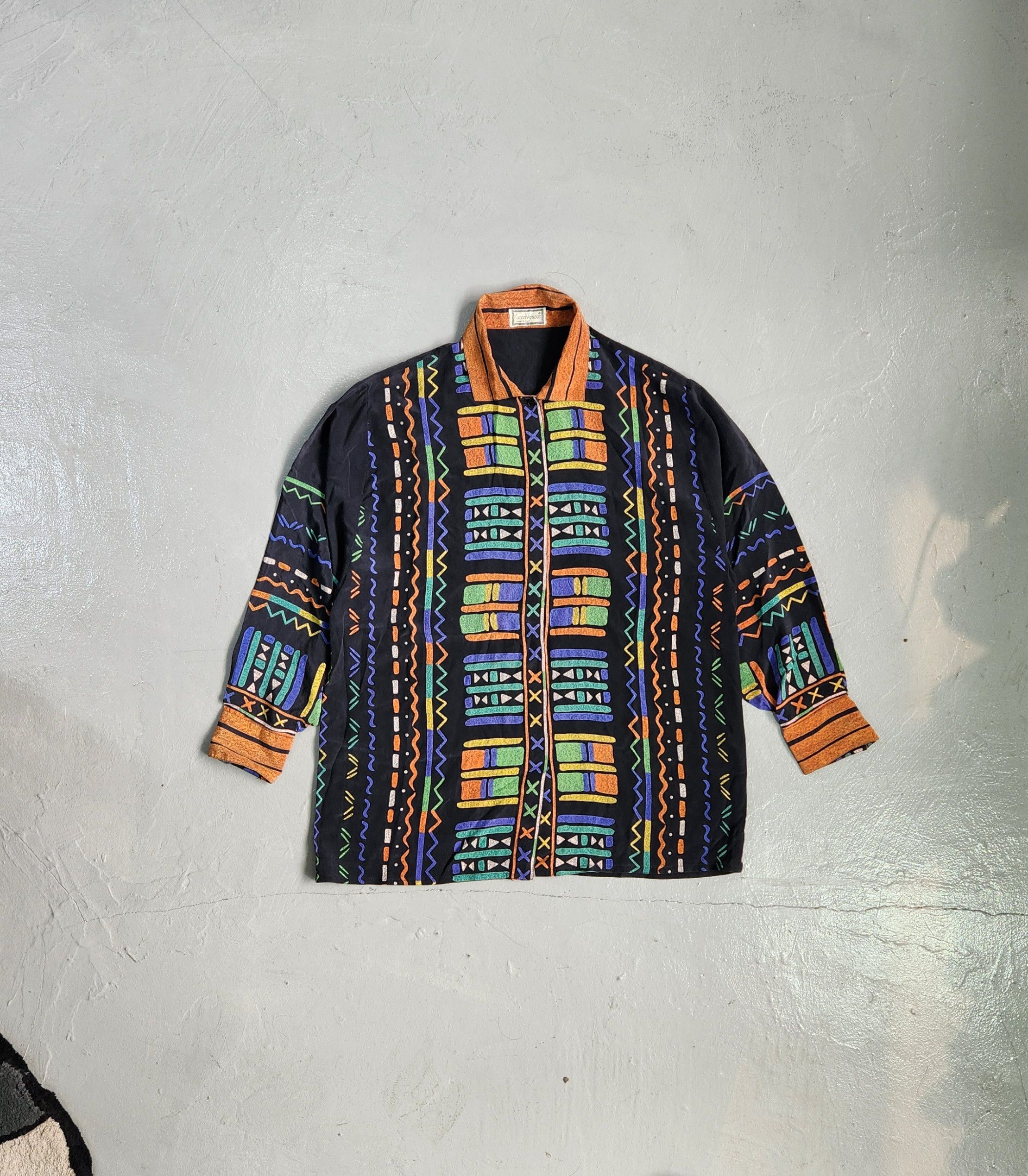Gianni Versace S/S1989 runway silk patterns shirt