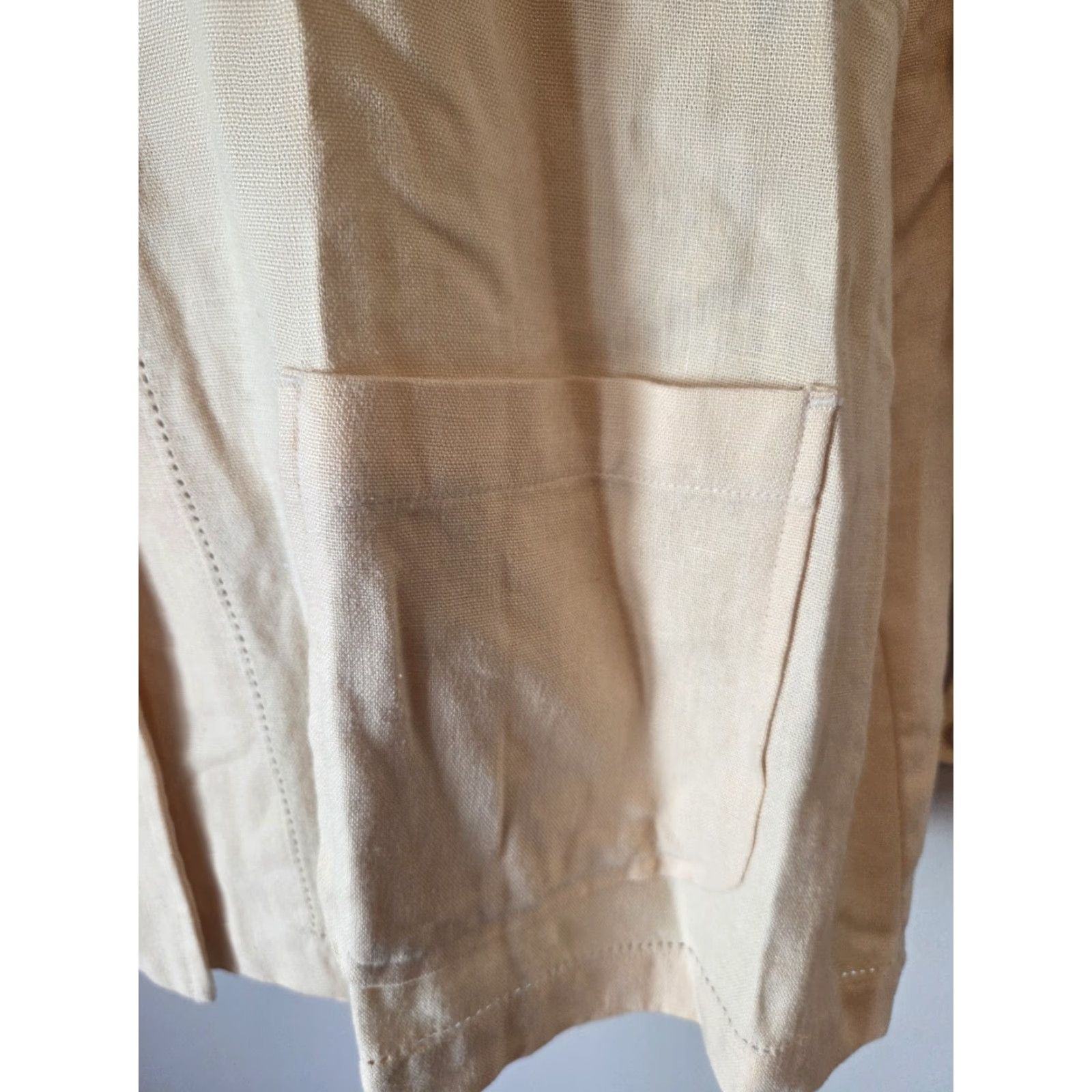 Talbots VINTAGE Talbots Beige Linen Blend Button-Up Shirt Top Petites Sz L 90s Womens Shirt Size L / US 10 / IT 46 - 4 Thumbnail