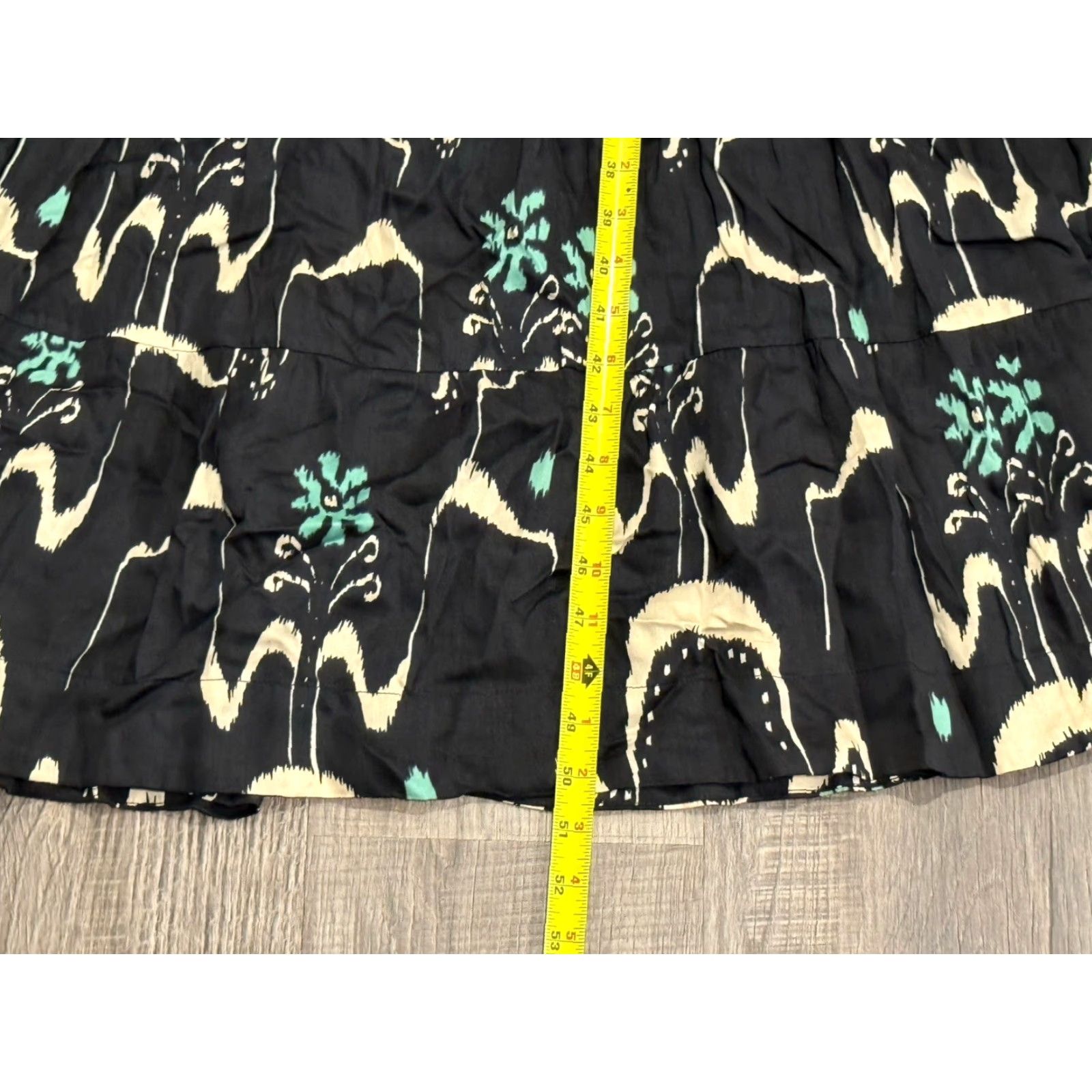Vintage Omika Misha Midi Dress Patterned Black V-Neck Long Sleeve Hook & Eye Mod al Ruffle Casual Women Sized S EUC Size S / US 4 / IT 40 - 6 Thumbnail