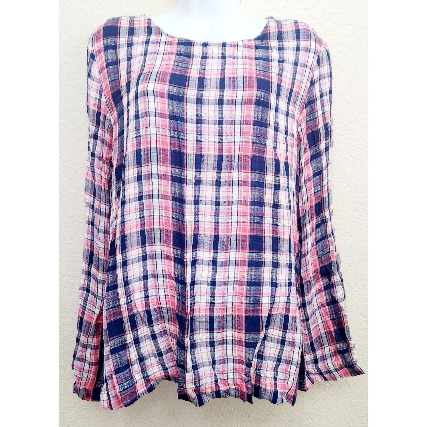 Other Velvet Heart Pink Blue Plaid Tie Back Top Medium Size M / US 6-8 / IT 42-44 - 1 Thumbnail