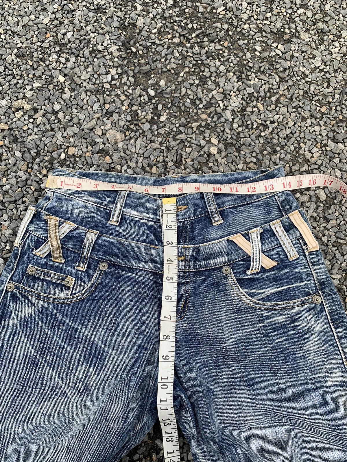 If Six Was Nine DOUBLE WAIST PUNK STYLE JAPANESE MUDMAX DISTRESSED DENIM Size US 28 / EU 44 - 15 Thumbnail
