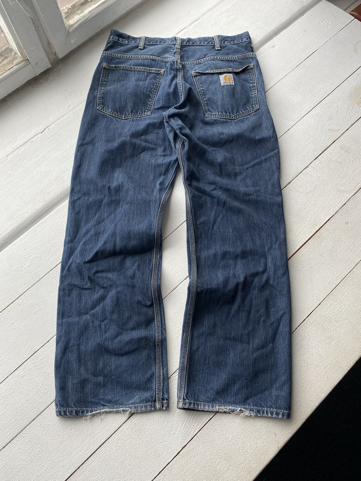 Carhartt × Carhartt Wip × Vintage 90s Carhartt Blue Washed Work Wip Jeans mens 33 Size US 33 - 1 Thumbnail