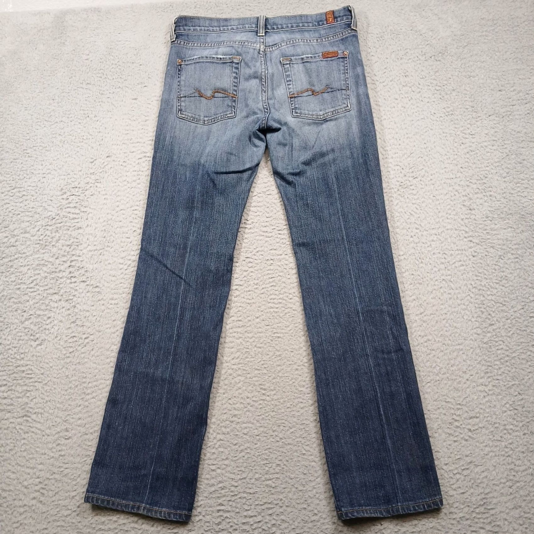 7 For All Mankind 7 For All Mankind Jeans Womens 29 Blue Denim Flare Cotton Lycra Size 29" - 3 Thumbnail
