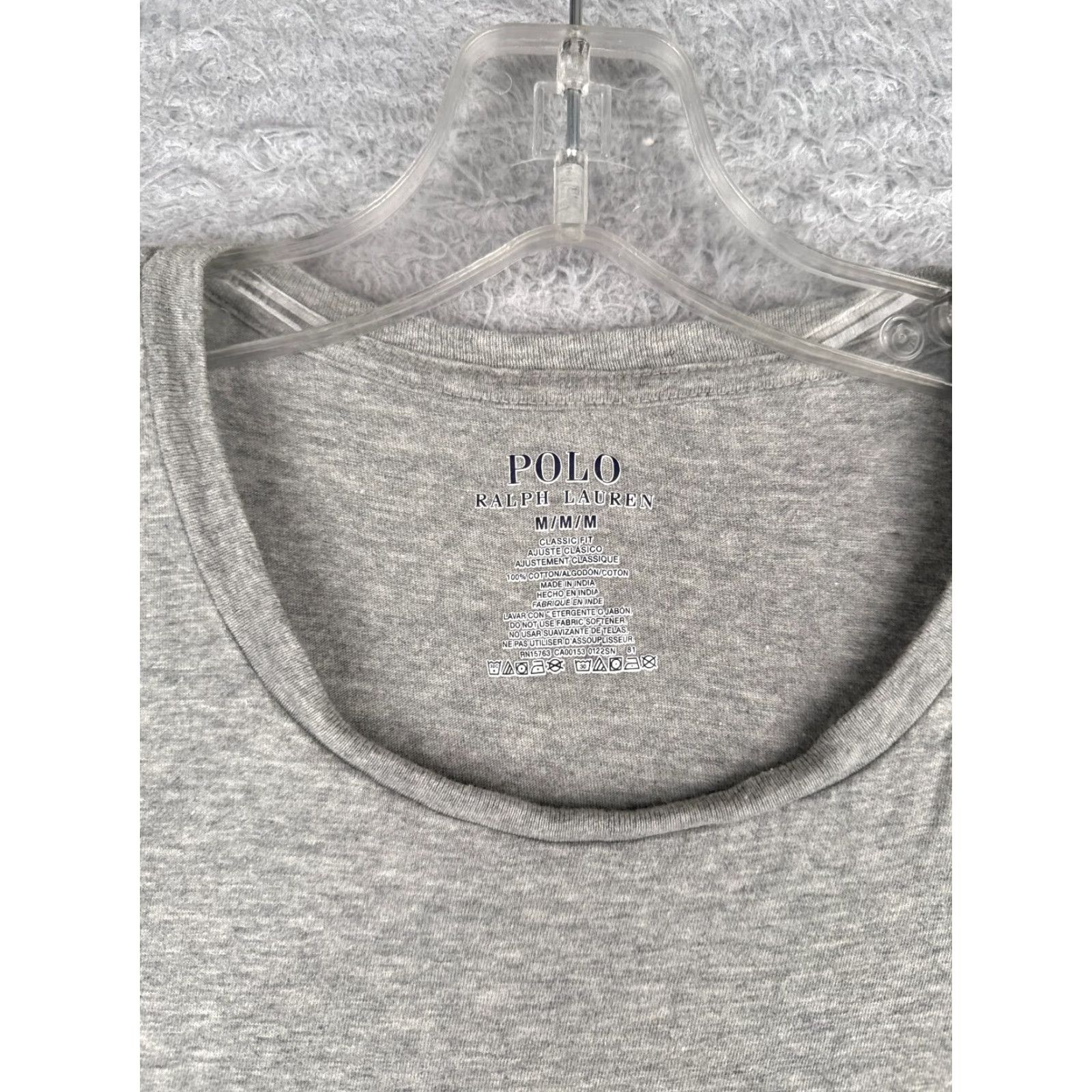 Polo Ralph Lauren Polo Ralph Lauren Shirt Men Medium Gray 100% Cotton Short Sleeve Crew Neck Slim Embroidered Logo Classic American Designer Sports Mens Size US M / EU 48-50 / 2 - 6 Thumbnail
