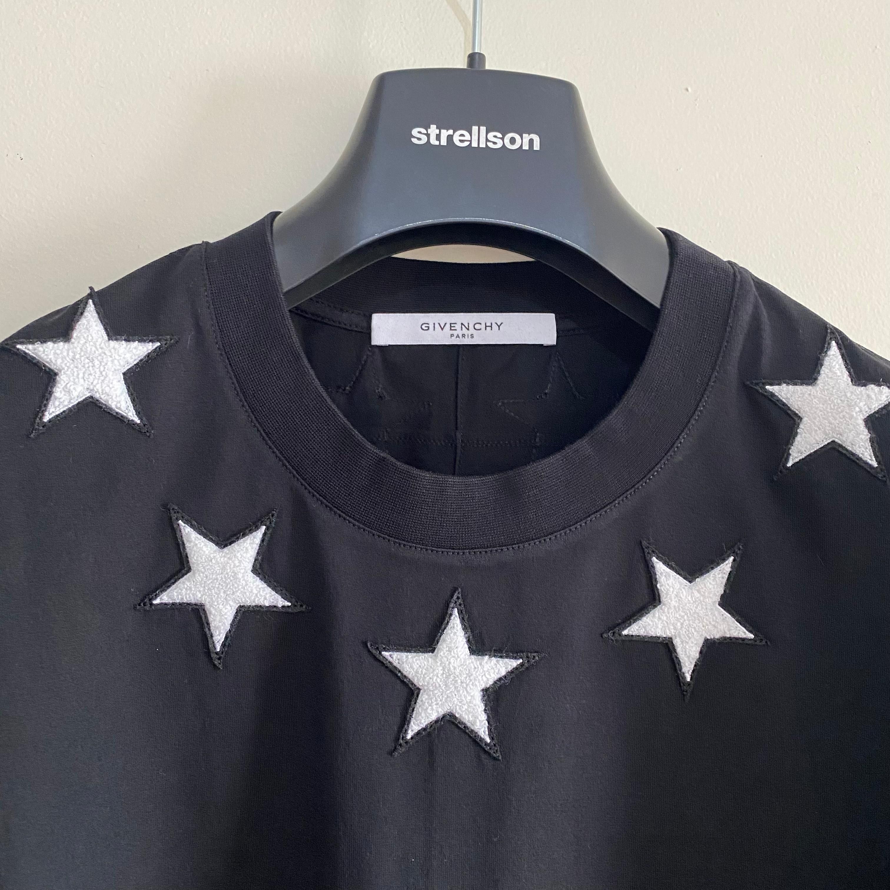 Givenchy Black and White Felt Stars Oversized T-Shirt Size US L / EU 52-54 / 3 - 5 Thumbnail