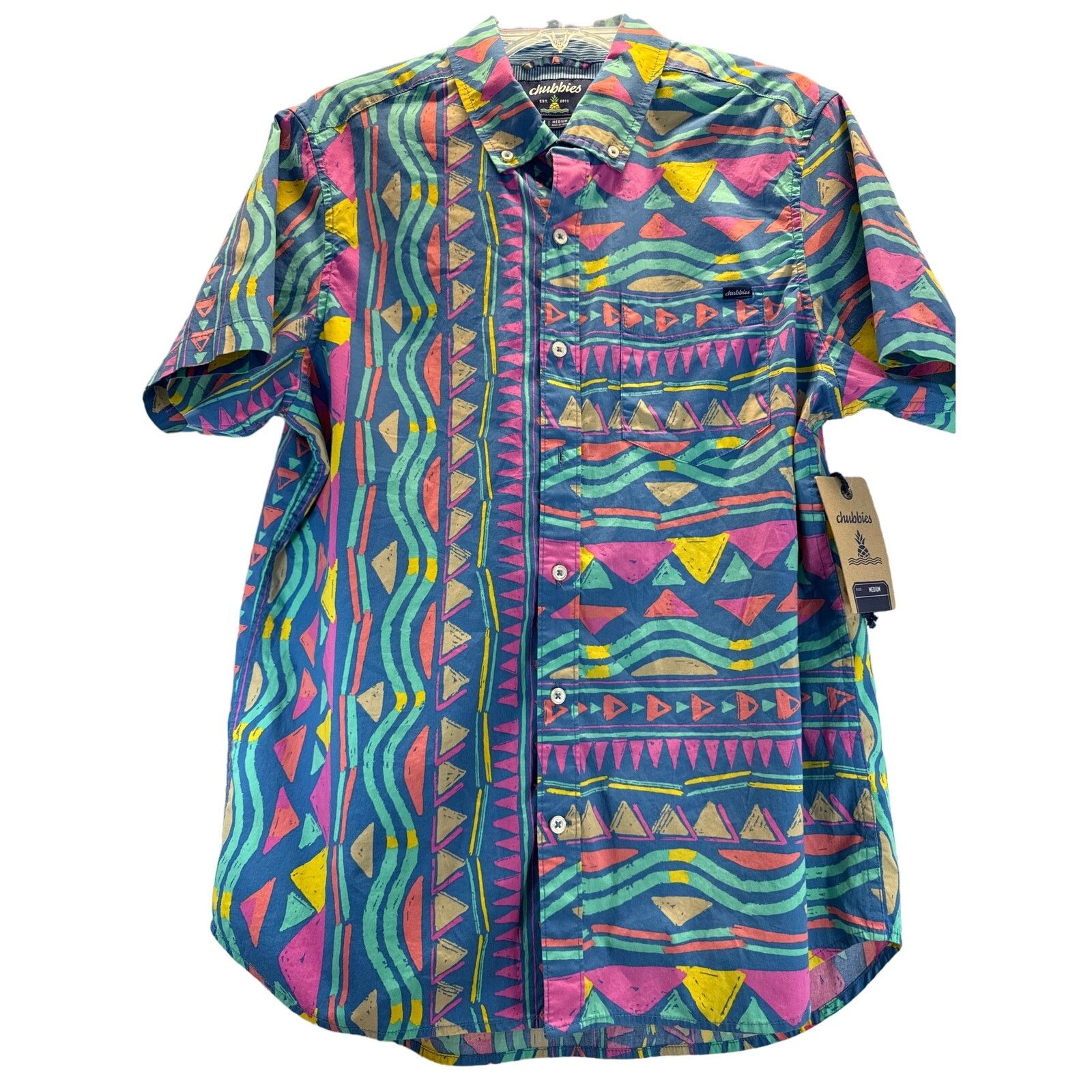 Chubbies Chubbies Friday Shirt Blue Geometric Short Sleeve men sz M Size US M / EU 48-50 / 2 - 1 Thumbnail