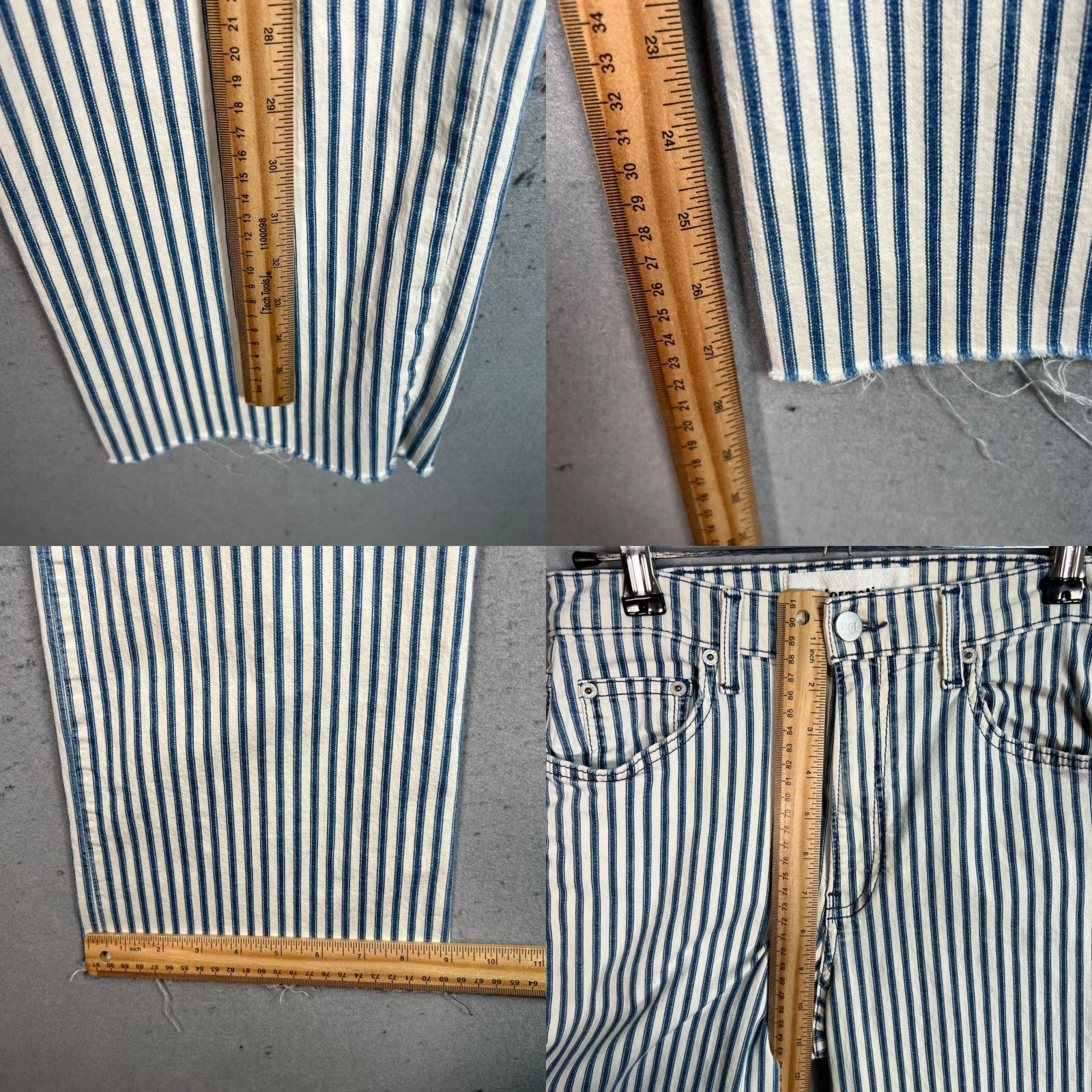 Reformation Reformation Womens High-Waisted Striped Denim Jeans Size 26 Blue Size 26" / US 2 / IT 38 - 8 Thumbnail