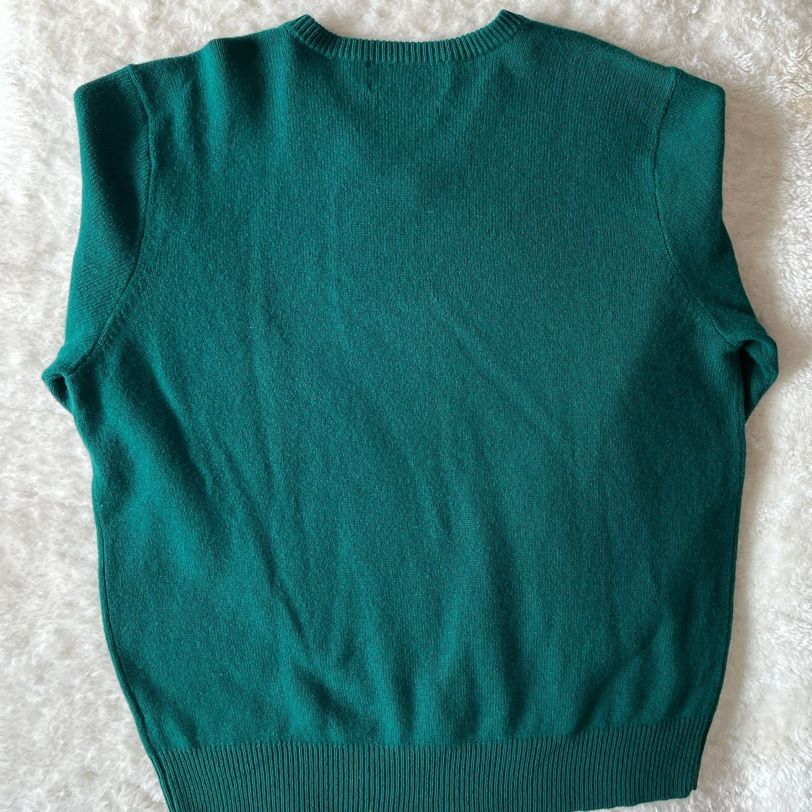 Polo Ralph Lauren Polo Ralph Lauren | Green Lambswool V-Neck Oversized Sweater Size US XL / EU 56 / 4 - 4 Thumbnail