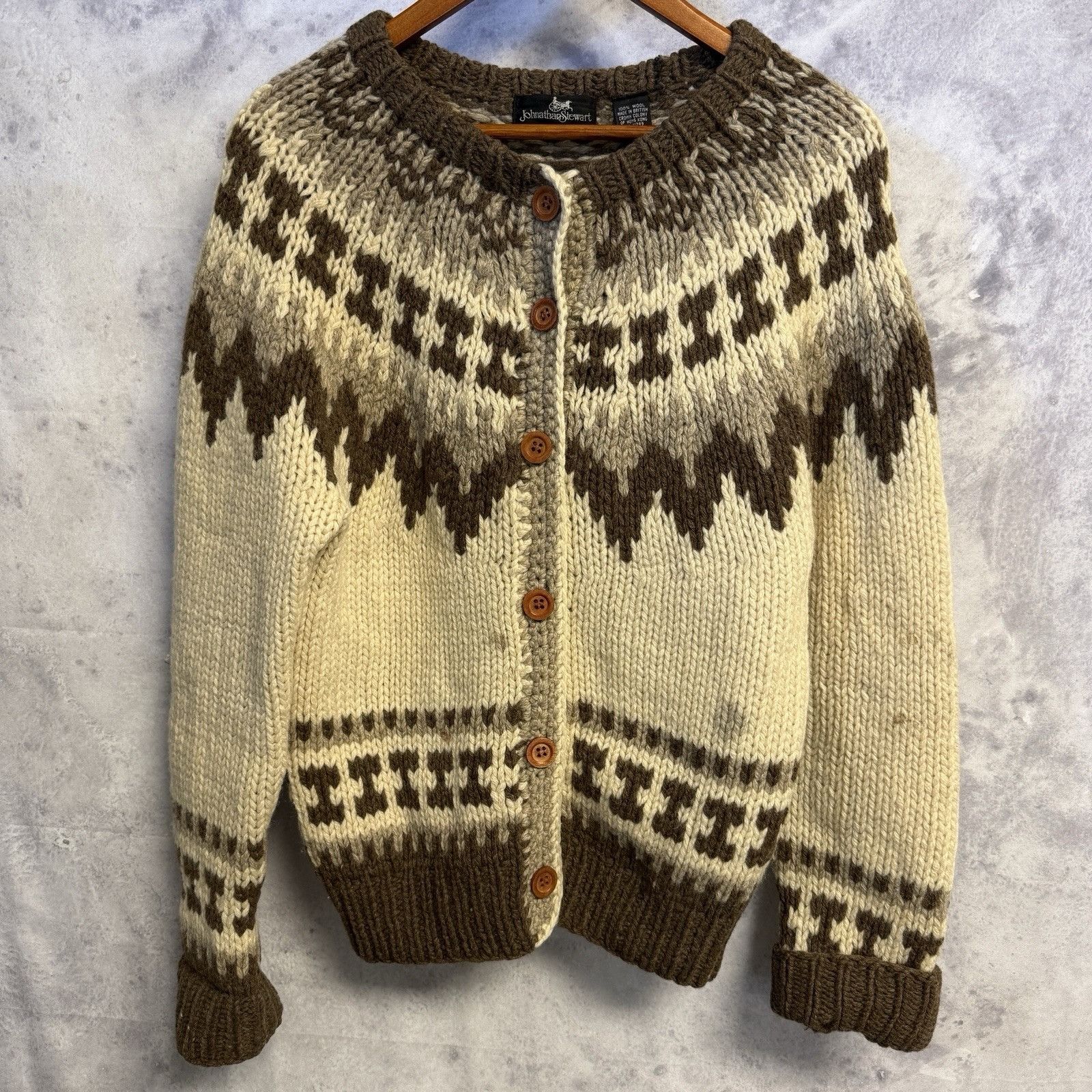 Vintage Vintage Cowichan Knit Sweater Womens Button Up Johnathan Ste Size S / US 4 / IT 40 - 1 Thumbnail