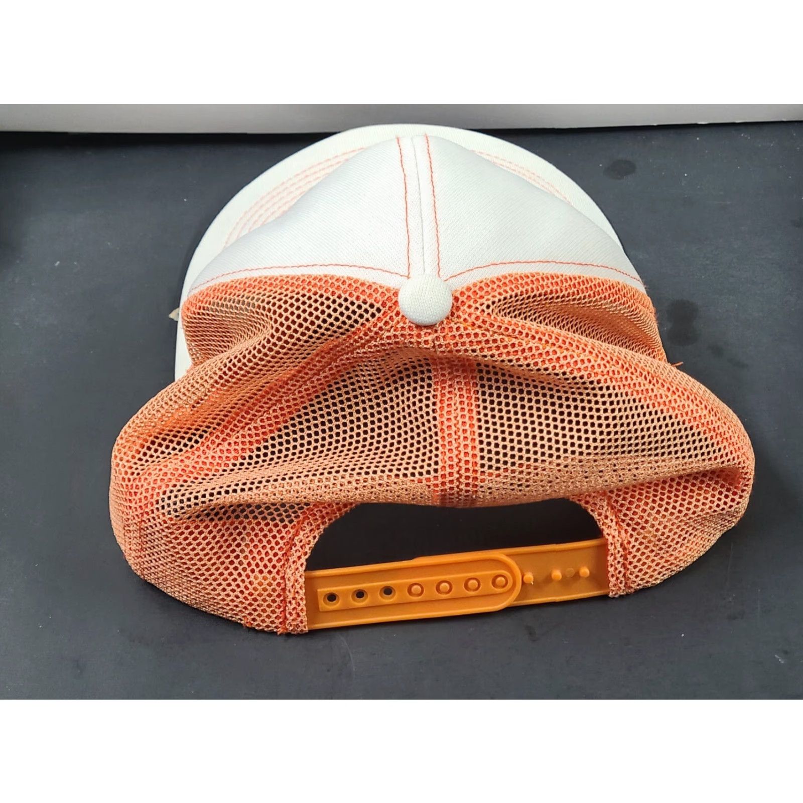 American Eagle Outfitters American Eagle Outfitters Trucker Hat Snapback Adjustable Casual Small Orange White Multi-Color Men Hat Size ONE SIZE - 4 Thumbnail