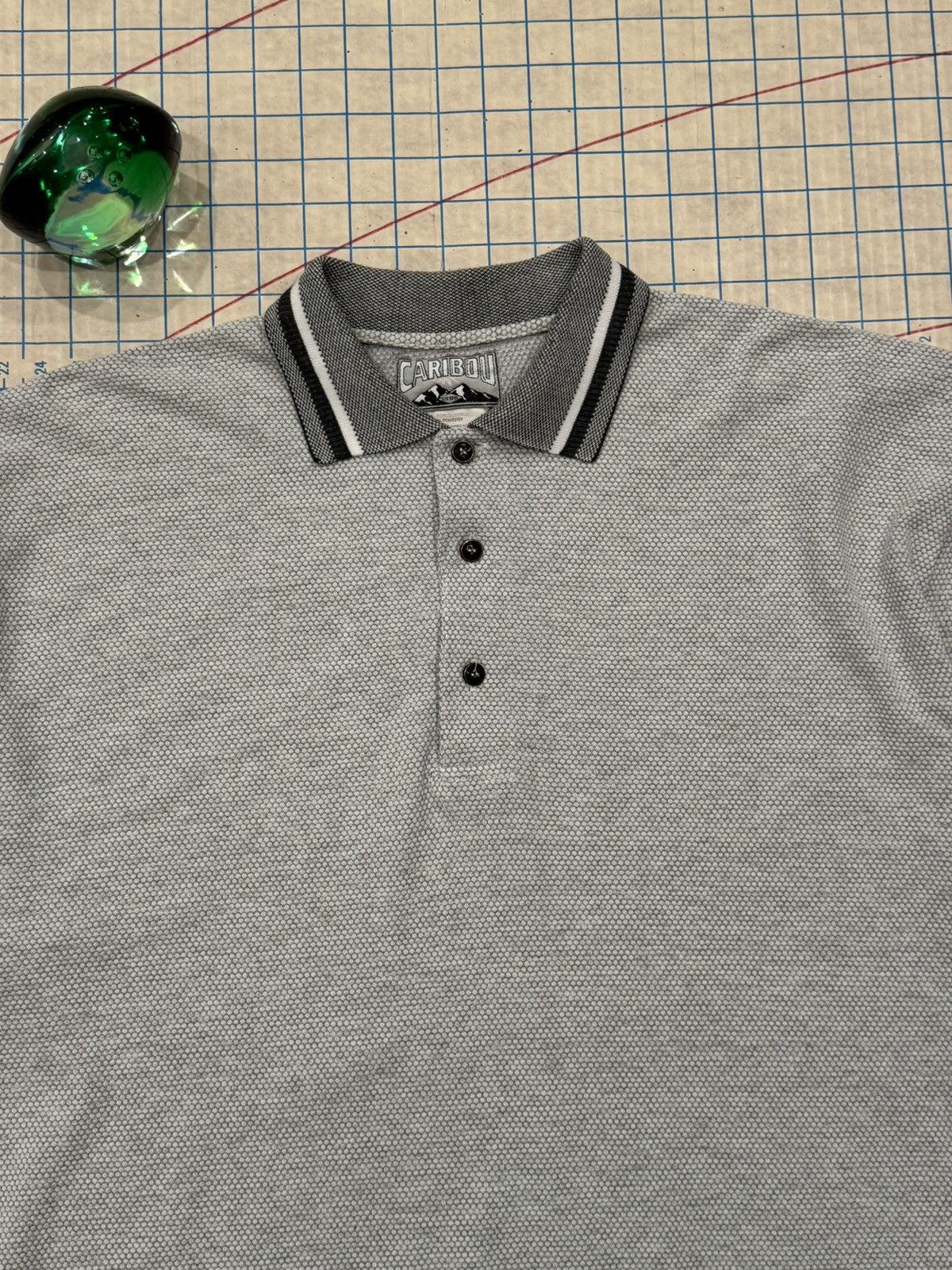 Vintage Vintage Caribou Textured Short Sleeve Polo Shirt Gray XXL Size US XXL / EU 58 / 5 - 4 Thumbnail