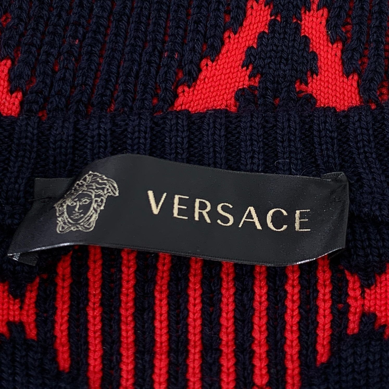 Versace Versace Geometric Knit Sweater Size 42 Red & Black Wool Size M / US 6-8 / IT 42-44 - 6 Thumbnail
