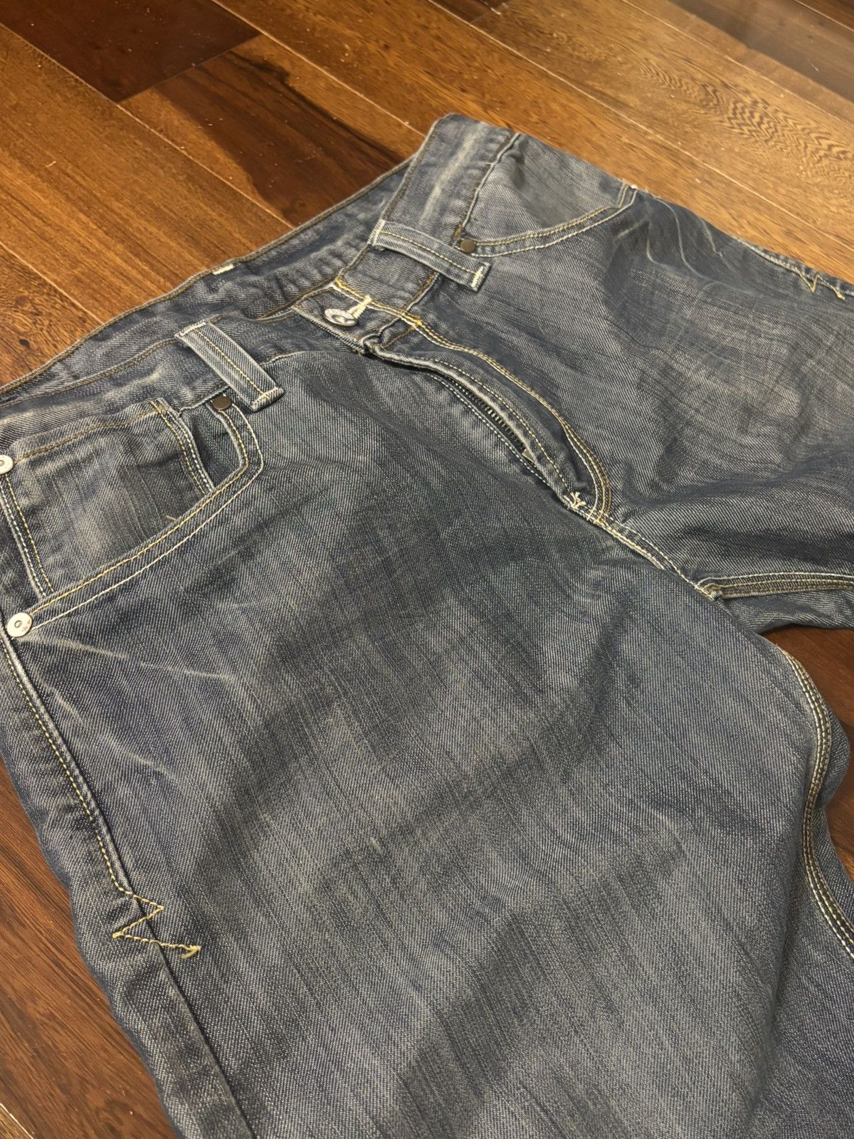 Levi's Gray and Blue embroidered jeans Size US 34 / EU 50 - 3 Thumbnail