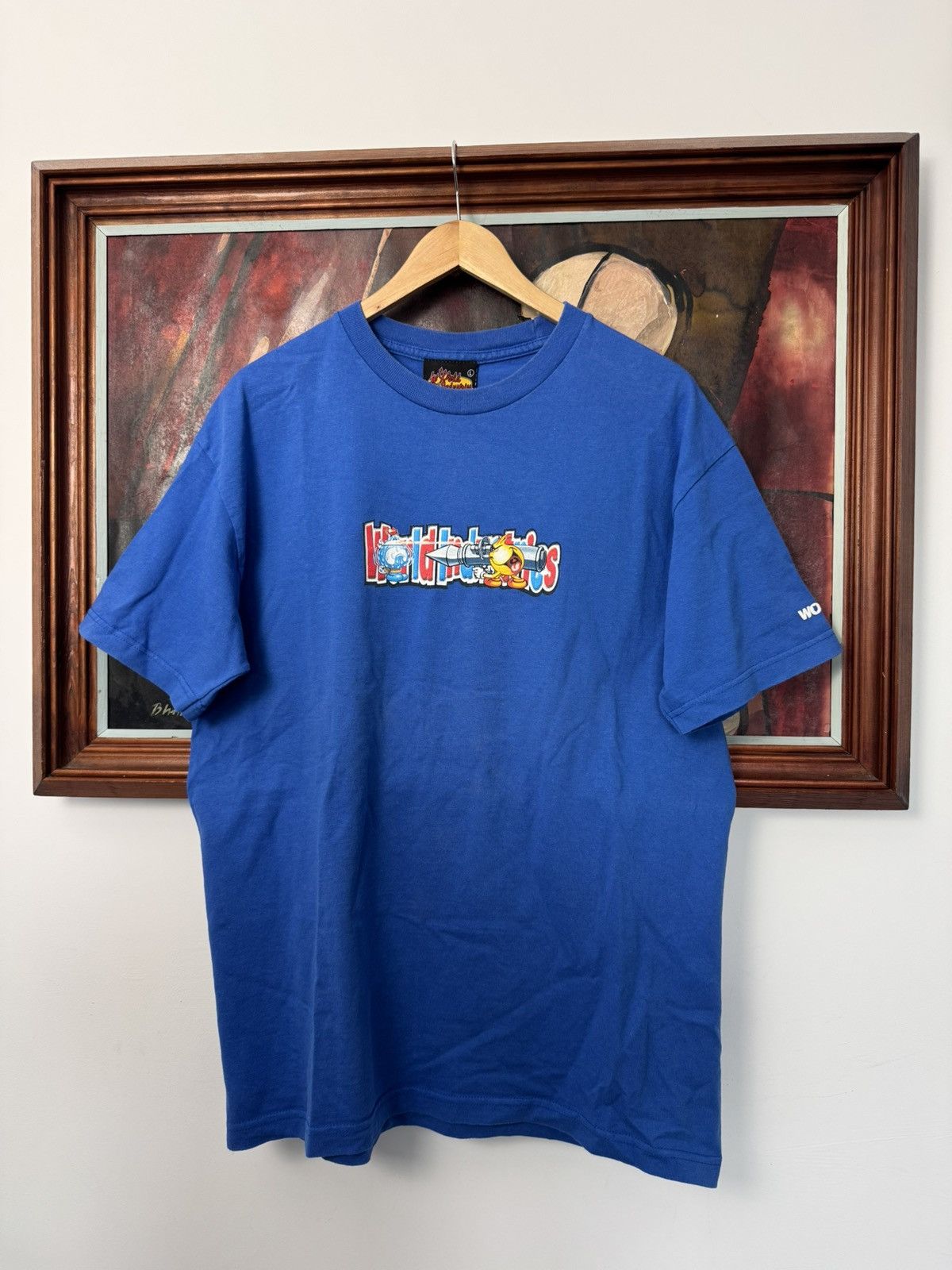 Hook-Ups Vintage 90s Blue Skate Tee World Industries Rare Hype Sk8 Size US L / EU 52-54 / 3 - 1 Thumbnail