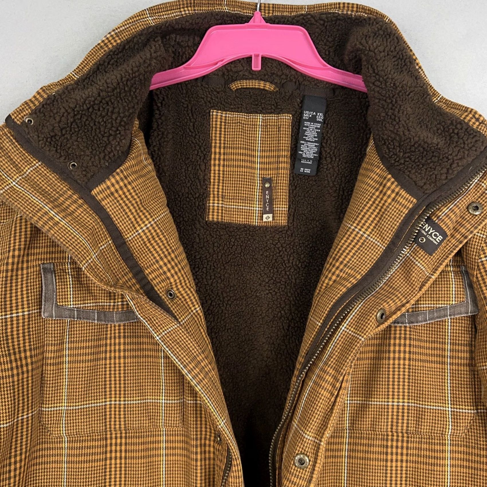 Enyce Enyce Jacket Mens 2XL Brown Plaid Sherpa Lined Winter Parka Coat Hip Hop Y2K Jacket Size US XXL / EU 58 / 5 - 6 Thumbnail