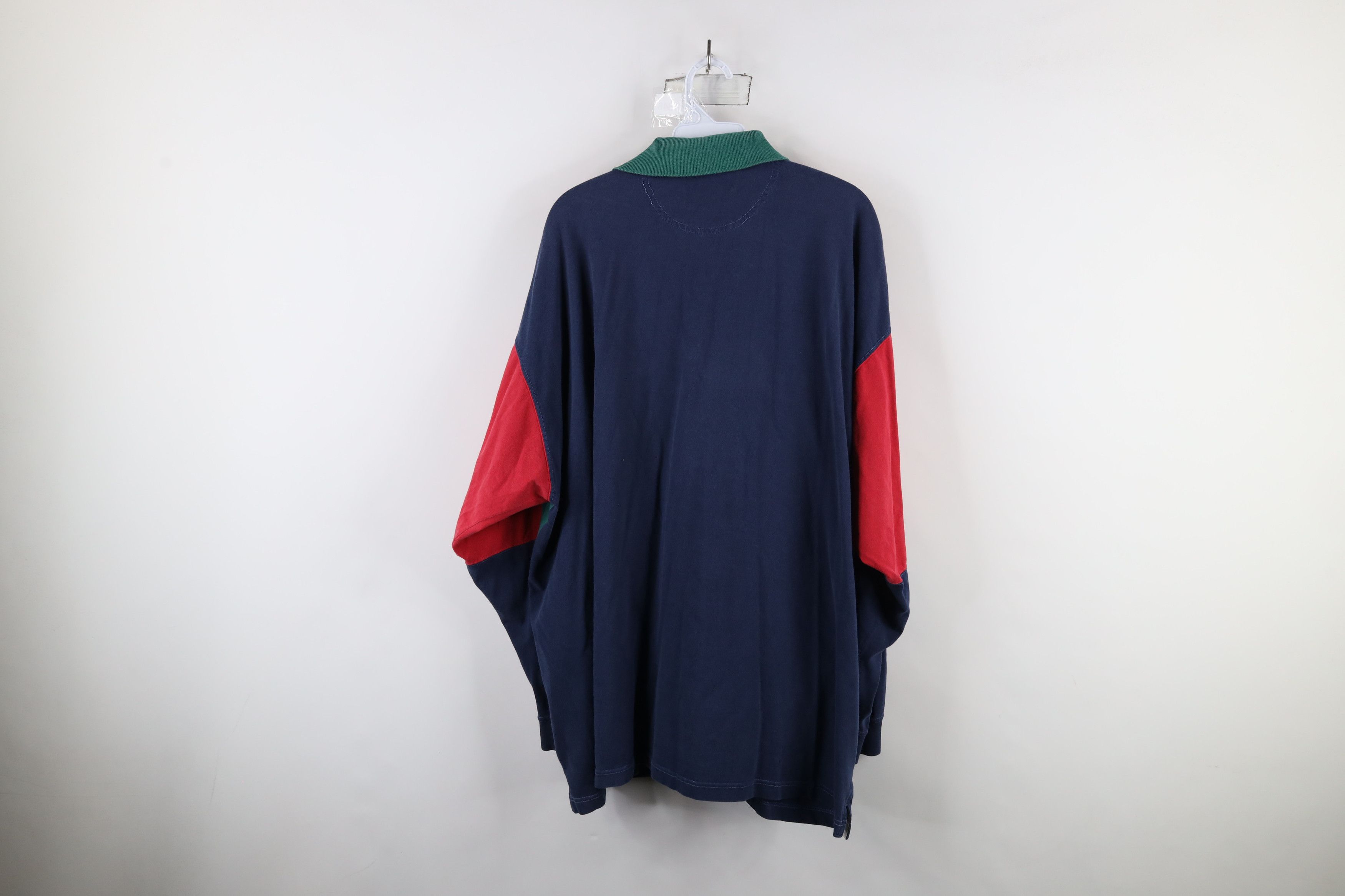 Vintage Vintage 90s Streetwear Block Long Sleeve Rugby Polo Shirt Size US XXL / EU 58 / 5 - 11 Thumbnail