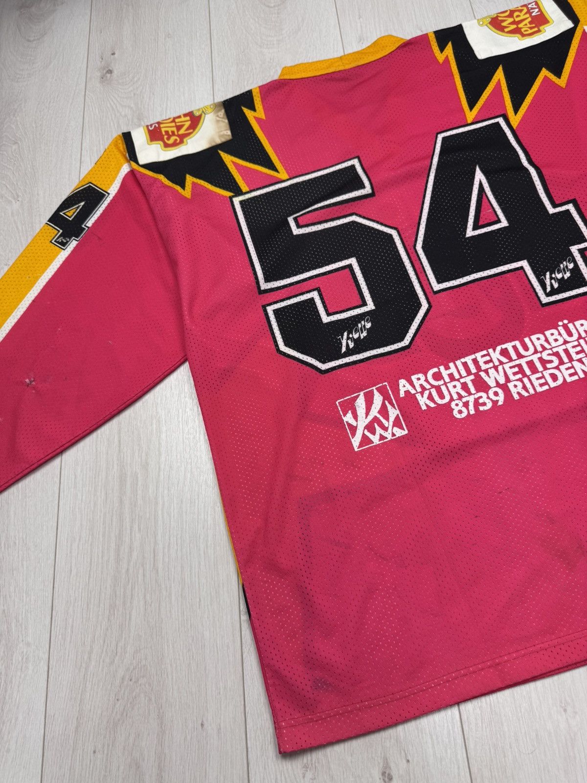 NHL MATCHWORN Rapperswil Jona Lakers Vintage Hockey Jersey 80s Size US XL / EU 56 / 4 - 15 Thumbnail