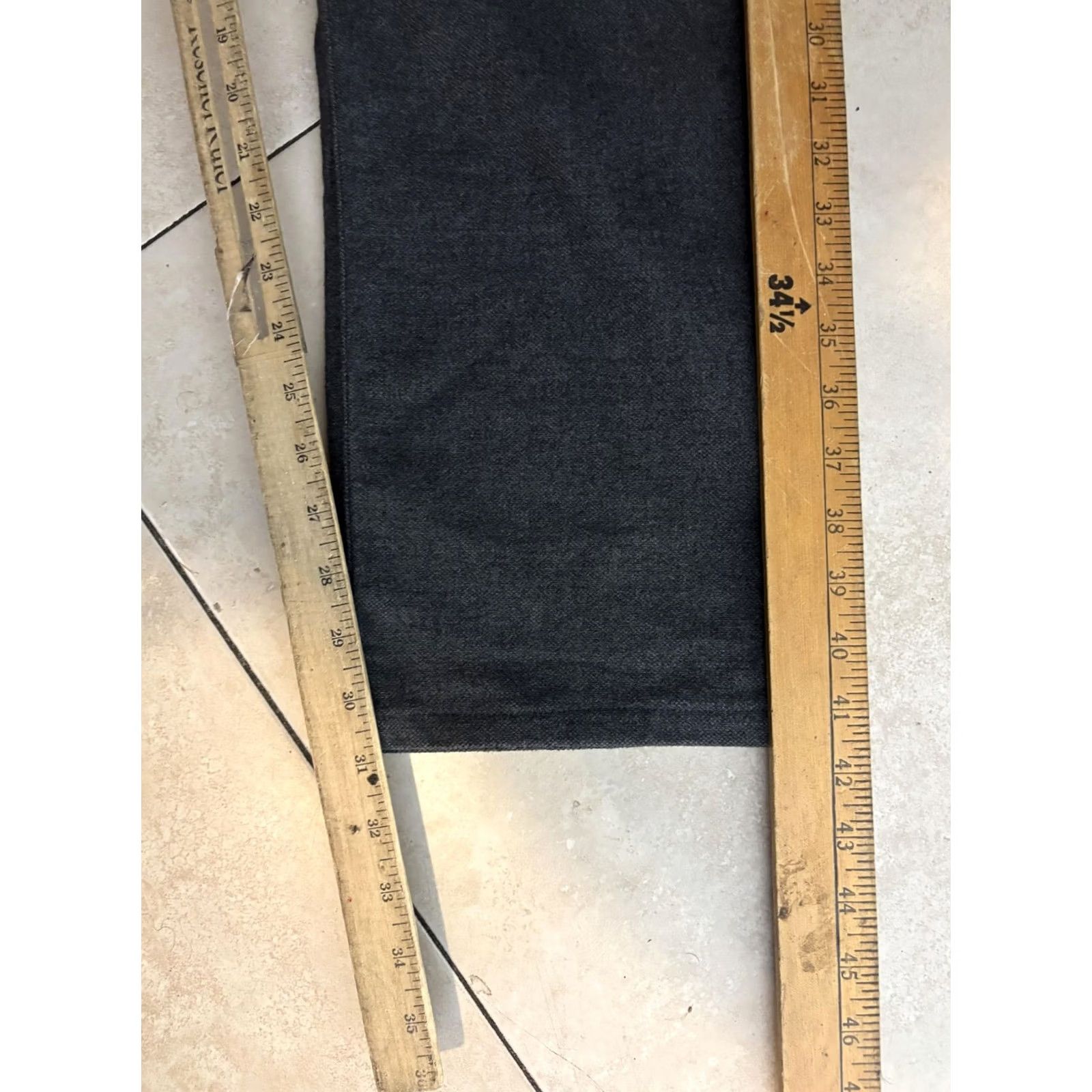 Denime AG Everett Jeans Mens 37x35 Gray Charcoal Slim Straight Mid Rise Denim 5 Pocket Size US 37 - 7 Thumbnail