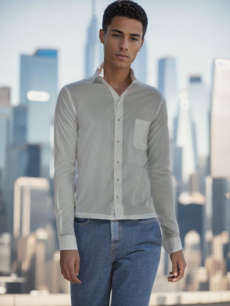 Pull & Bear Men's Shirt Pull & Bear. White. XL. Condition: Very good Size US XL / EU 56 / 4 - 1 Thumbnail