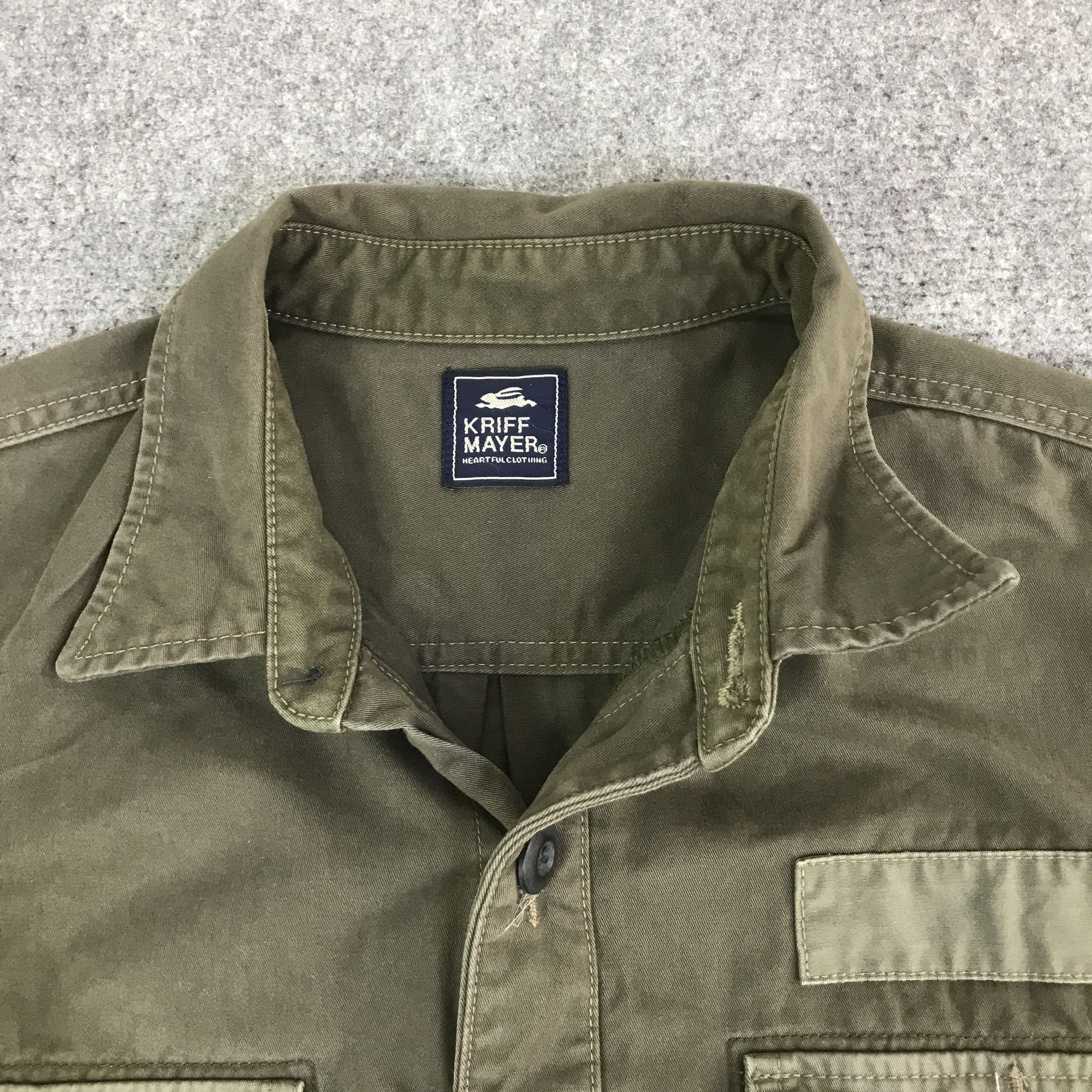 Japanese Brand kriff mayer army style button up shirt K116B29 Size US L / EU 52-54 / 3 - 8 Thumbnail